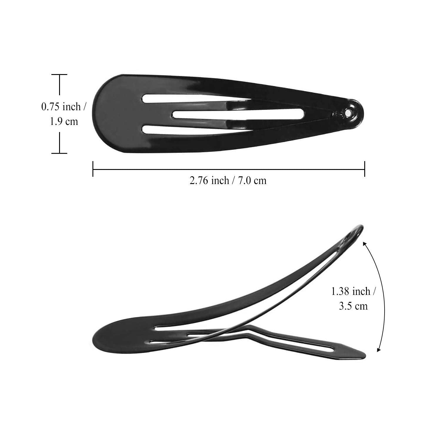 Women Hair Clips, Dependingi 40 Pcs 7cm / 2.8 Inch Long No Slip Metal Hair Clips Large Snap Hair Clips Barrettes Hairpins for Thick Hair (Brown, Black)