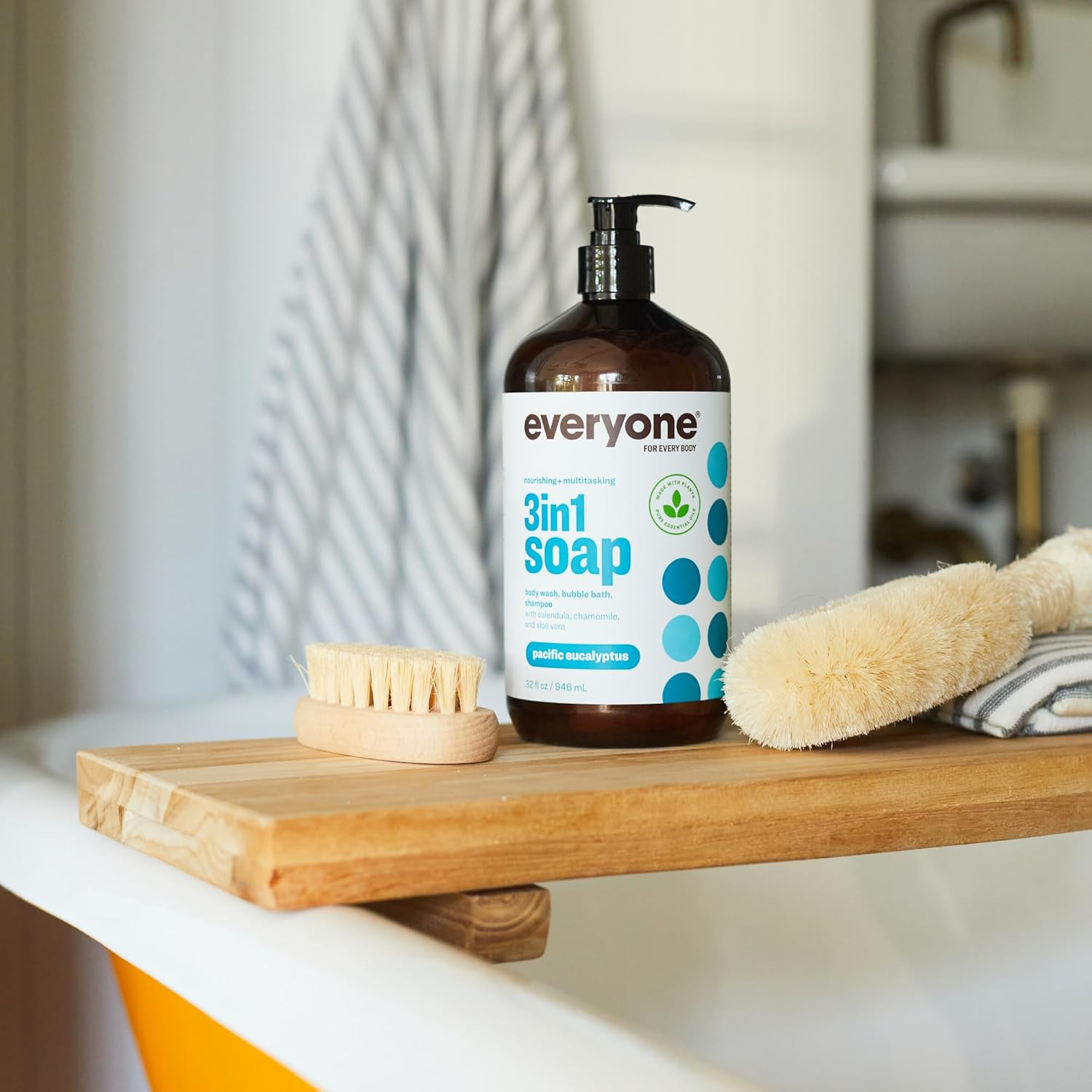 Everyone 3-in-1 Soap, Body Wash, Bubble Bath, Shampoo, 32 Ounce (Pack of 2), Lavender and Aloe, Coconut Cleanser with Organic Plant Extracts and Pure Essential Oils (Packaging May Vary)