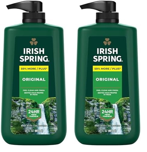 Irish Spring Mens Body Wash, Moisture Blast Body Wash for Men, Feel Fresh All Day, 30 Oz Pump Bottle