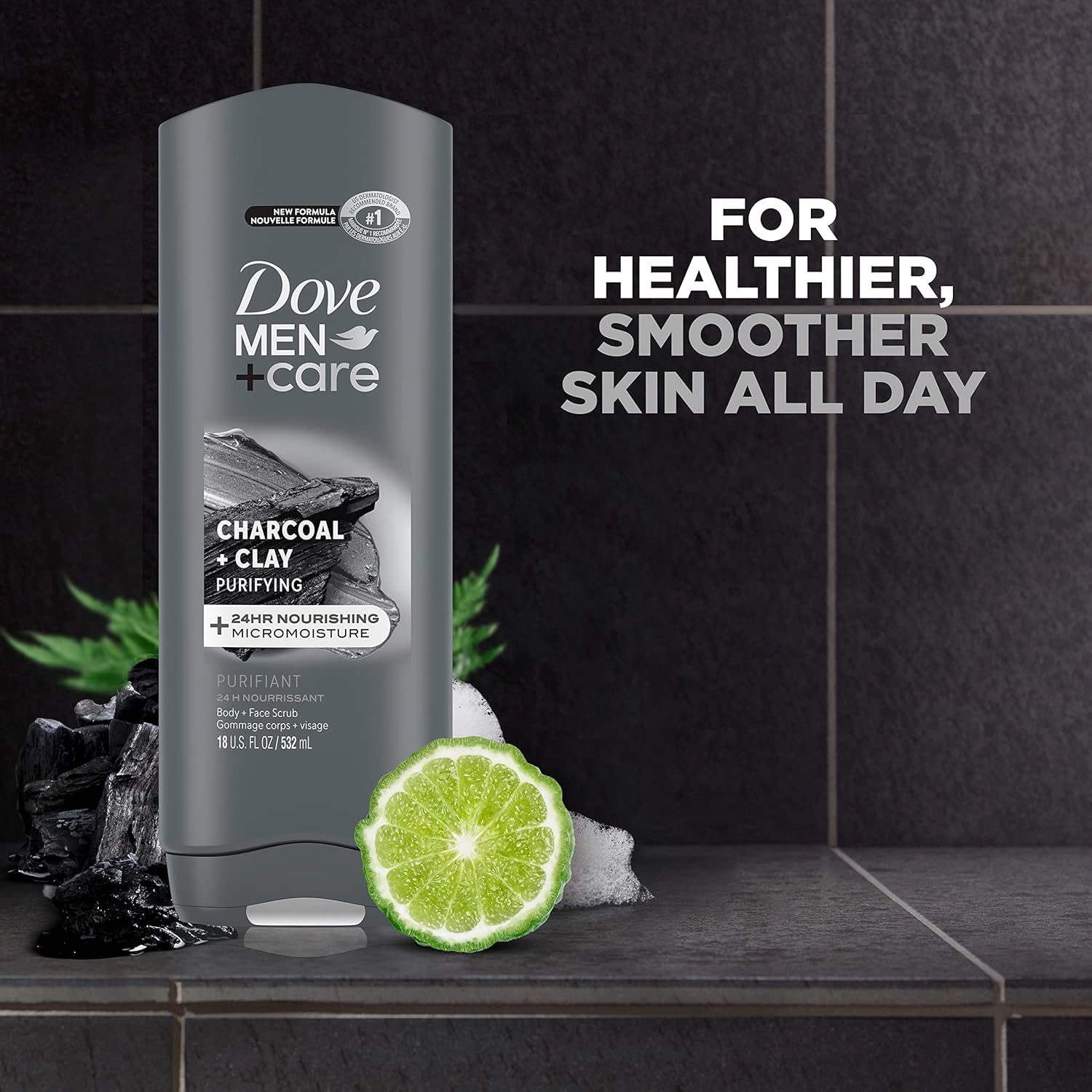 Dove Men+Care Body Wash Extra Fresh 4 Count for Men's Skin Care Body Wash Effectively Washes Away Bacteria While Nourishing Your Skin 18 oz