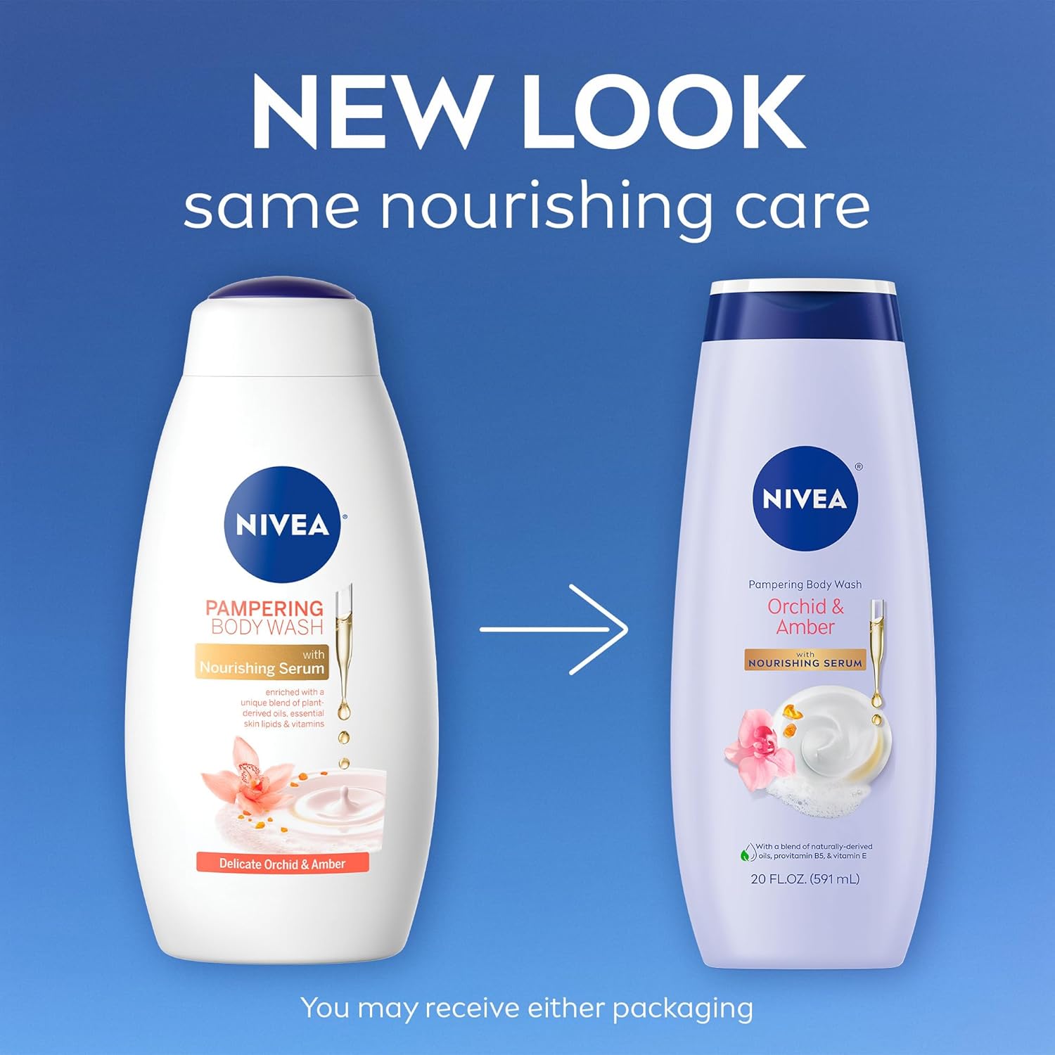 NIVEA Coconut and Almond Milk Pampering Body Wash, Moisturizing Body Wash with Nourishing Serum, Plant-Derived Oils, Essential Skin Lipids and Vitamins, 20 Fl Oz Bottle