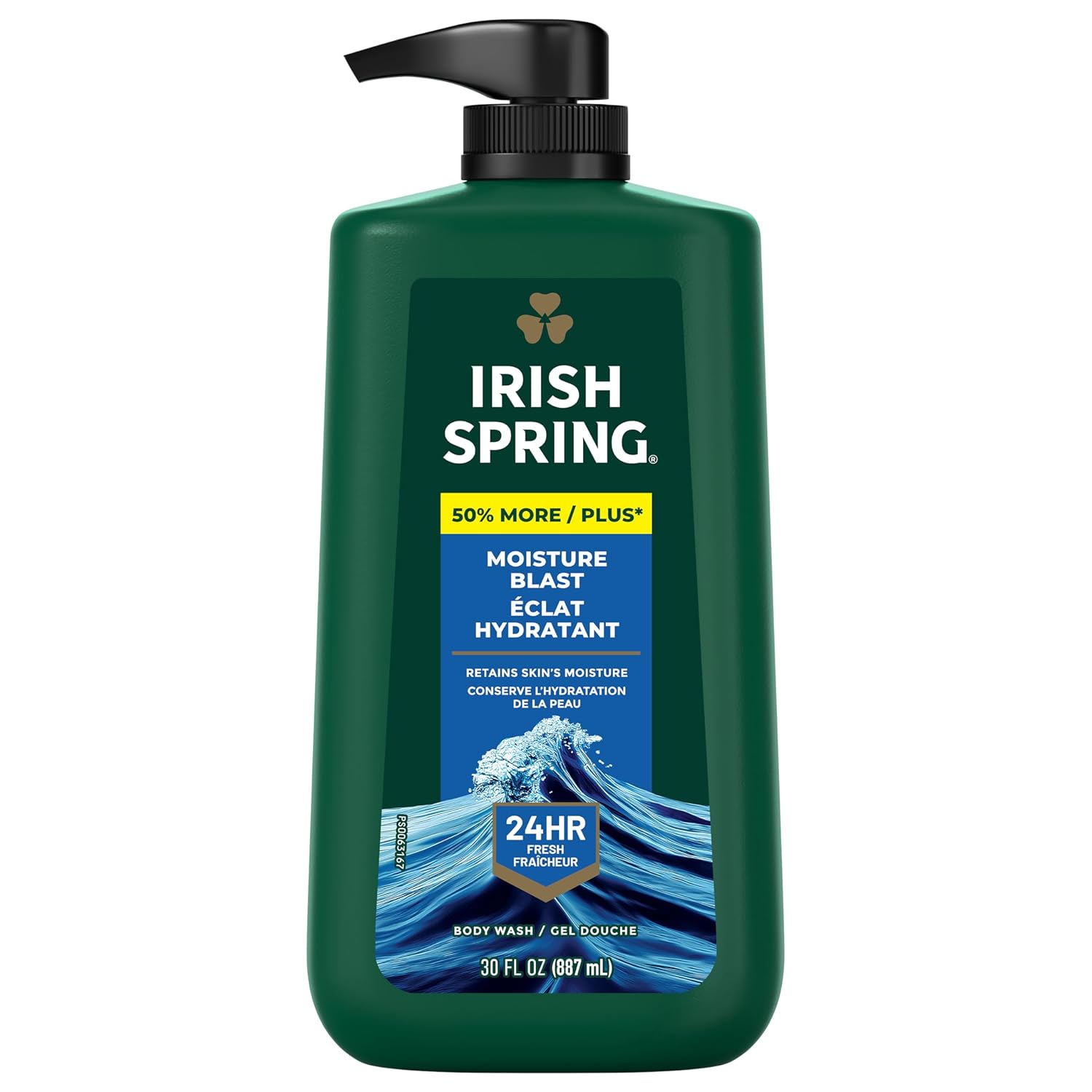 Irish Spring Mens Body Wash, Moisture Blast Body Wash for Men, Feel Fresh All Day, 30 Oz Pump Bottle