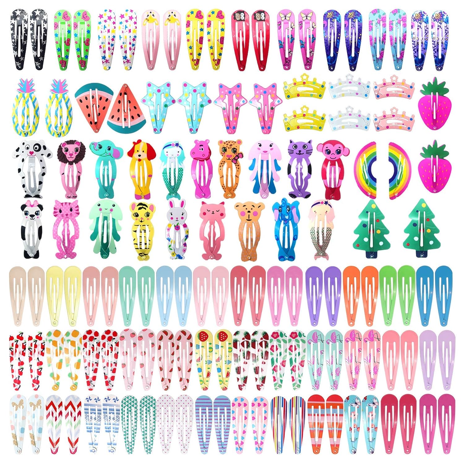 Clips for Hair, Dependingi 2 Inch Metal Barrettes Snap Hair Clips for Girls Kids Teens Women, Cute Candy Color Hair Pins for Birthday Party