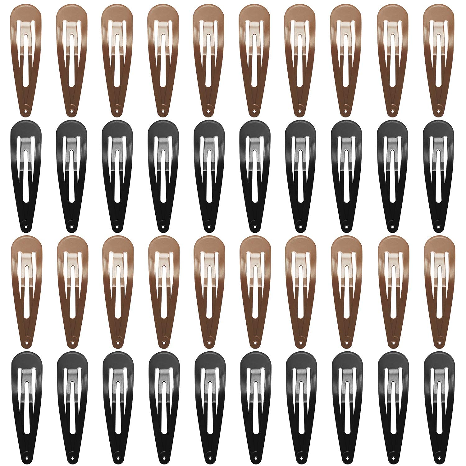 Women Hair Clips, Dependingi 40 Pcs 7cm / 2.8 Inch Long No Slip Metal Hair Clips Large Snap Hair Clips Barrettes Hairpins for Thick Hair (Brown, Black)