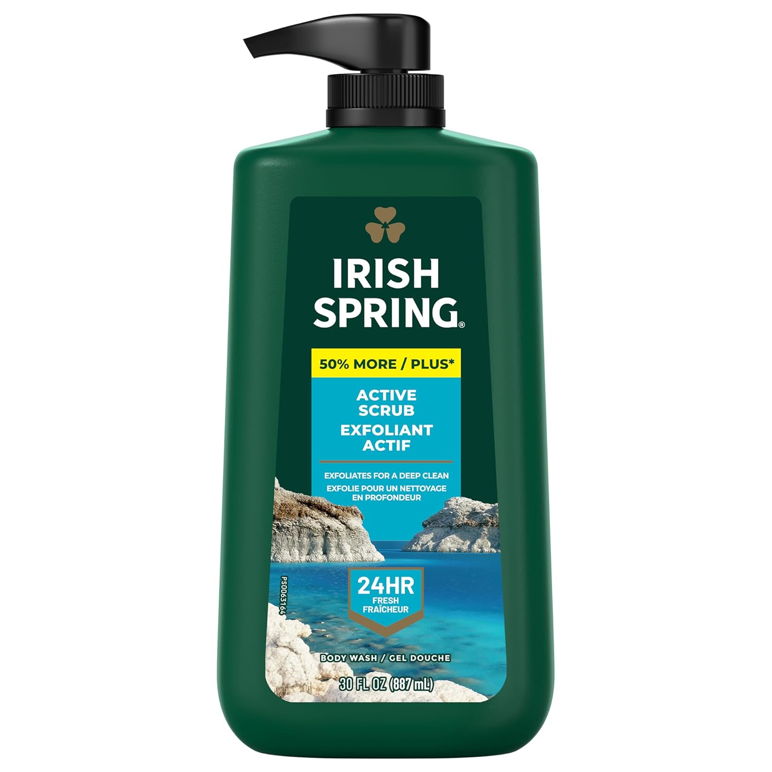 Irish Spring Mens Body Wash, Moisture Blast Body Wash for Men, Feel Fresh All Day, 30 Oz Pump Bottle