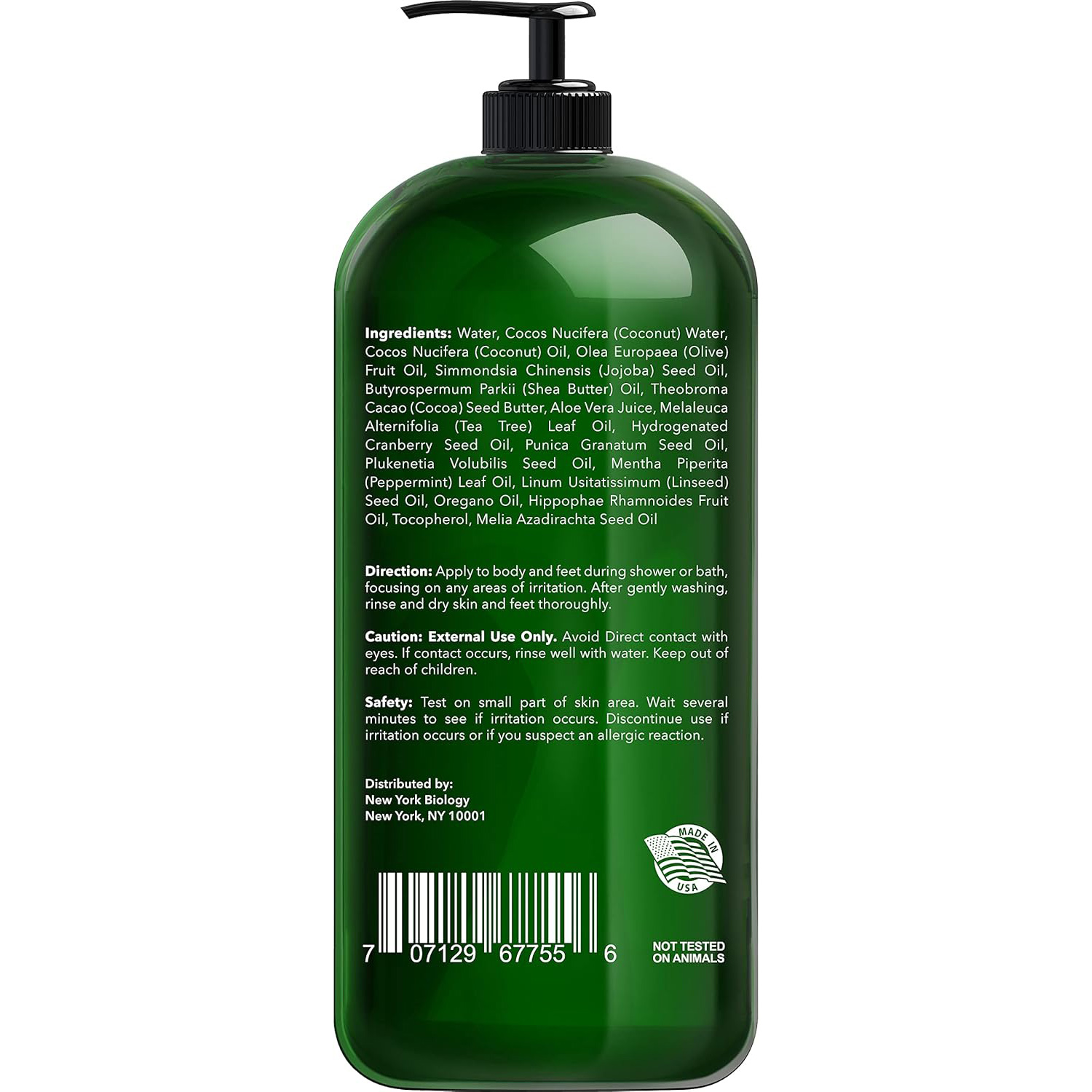 New York Biology Tea Tree Body Wash for Men and Women - Moisturizing Body Wash Helps Soothe Itchy Skin, Jock Itch, Athletes Foot, Nail Fungus, Eczema, Body Odor and Ringworm - 16.9 Fl Oz