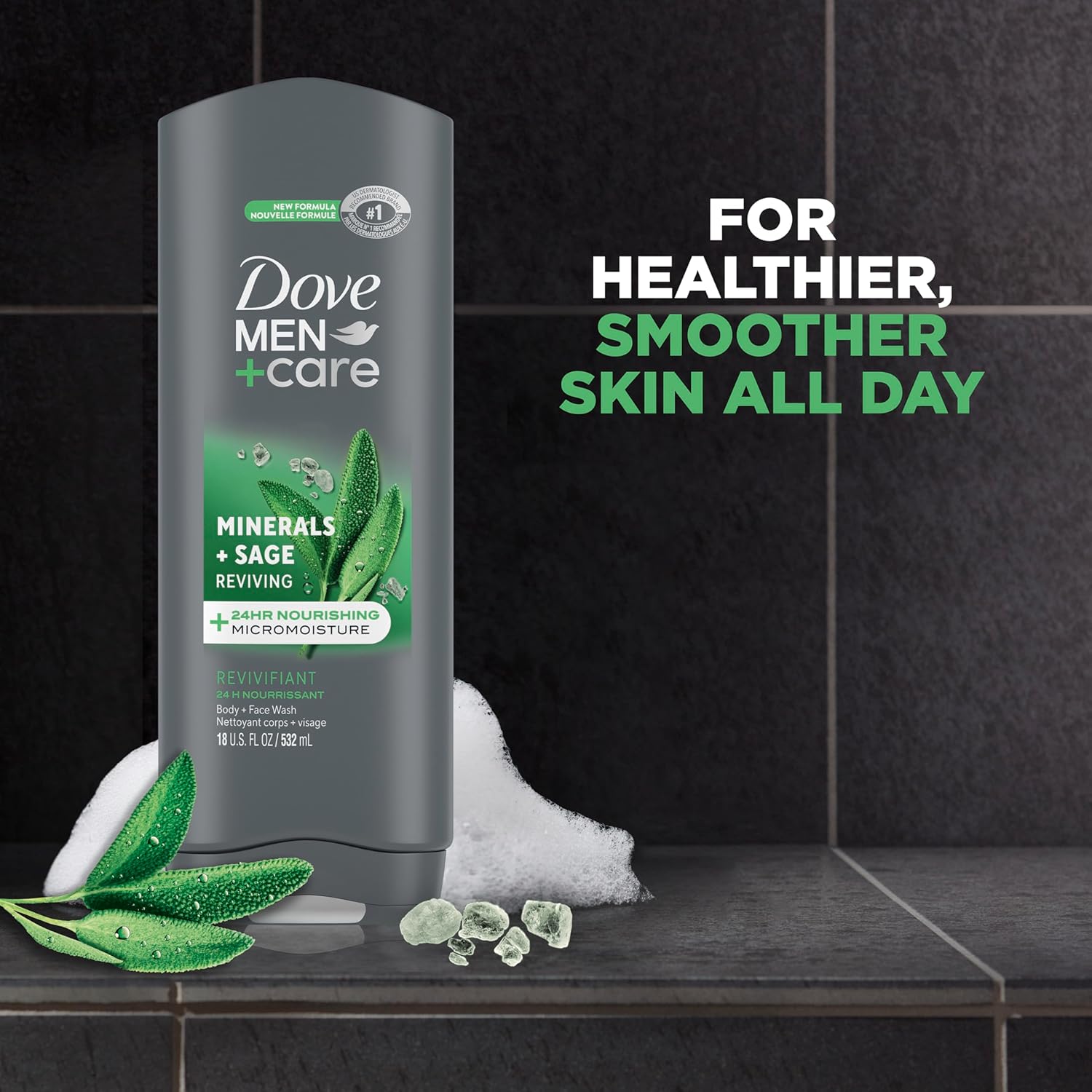 Dove Men+Care Body Wash Extra Fresh 4 Count for Men's Skin Care Body Wash Effectively Washes Away Bacteria While Nourishing Your Skin 18 oz