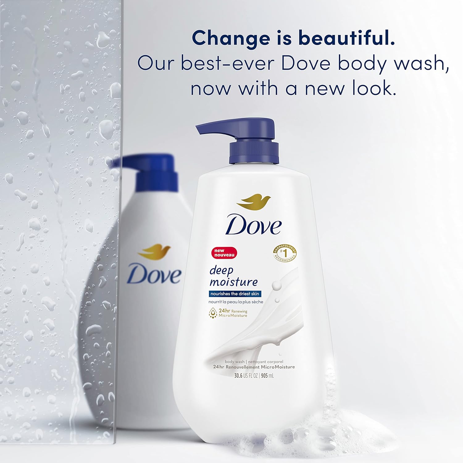 Dove Body Wash with Pump Deep Moisture For Dry Skin Moisturizing Skin Cleanser with 24hr Renewing MicroMoisture Nourishes The Driest Skin 30.6 oz
