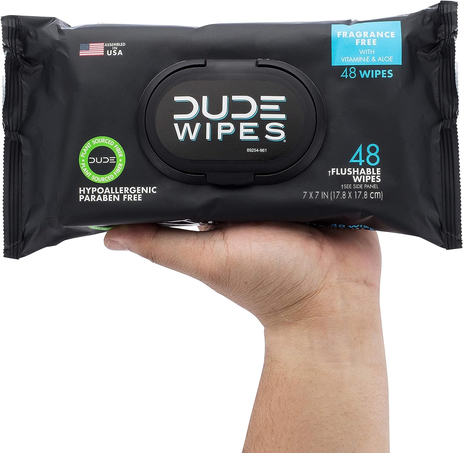 DUDE Wipes - Flushable Wipes - 144 Wipes - Unscented Extra-Large Adult Wet Wipes - Vitamin-E & Aloe for at-Home Use - Septic and Sewer Safe, 48 Count (Pack of 3)