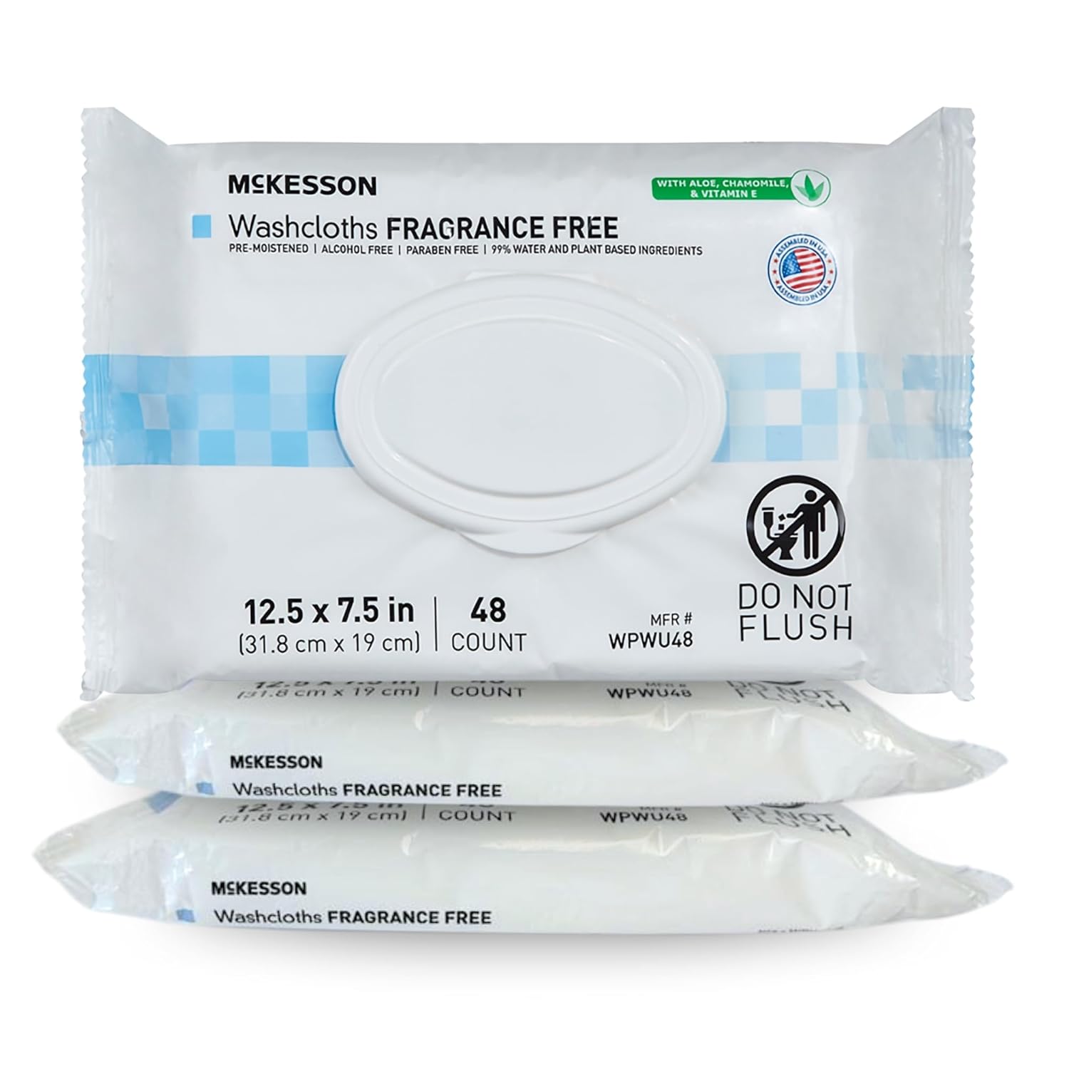McKesson StayDry Disposable Wipe 12 Pack, 600 Washcloths - Large Adult Body and Incontinence Washcloths with Aloe and Vitamin E, Alcohol-Free, 50 Wipes Per Pack