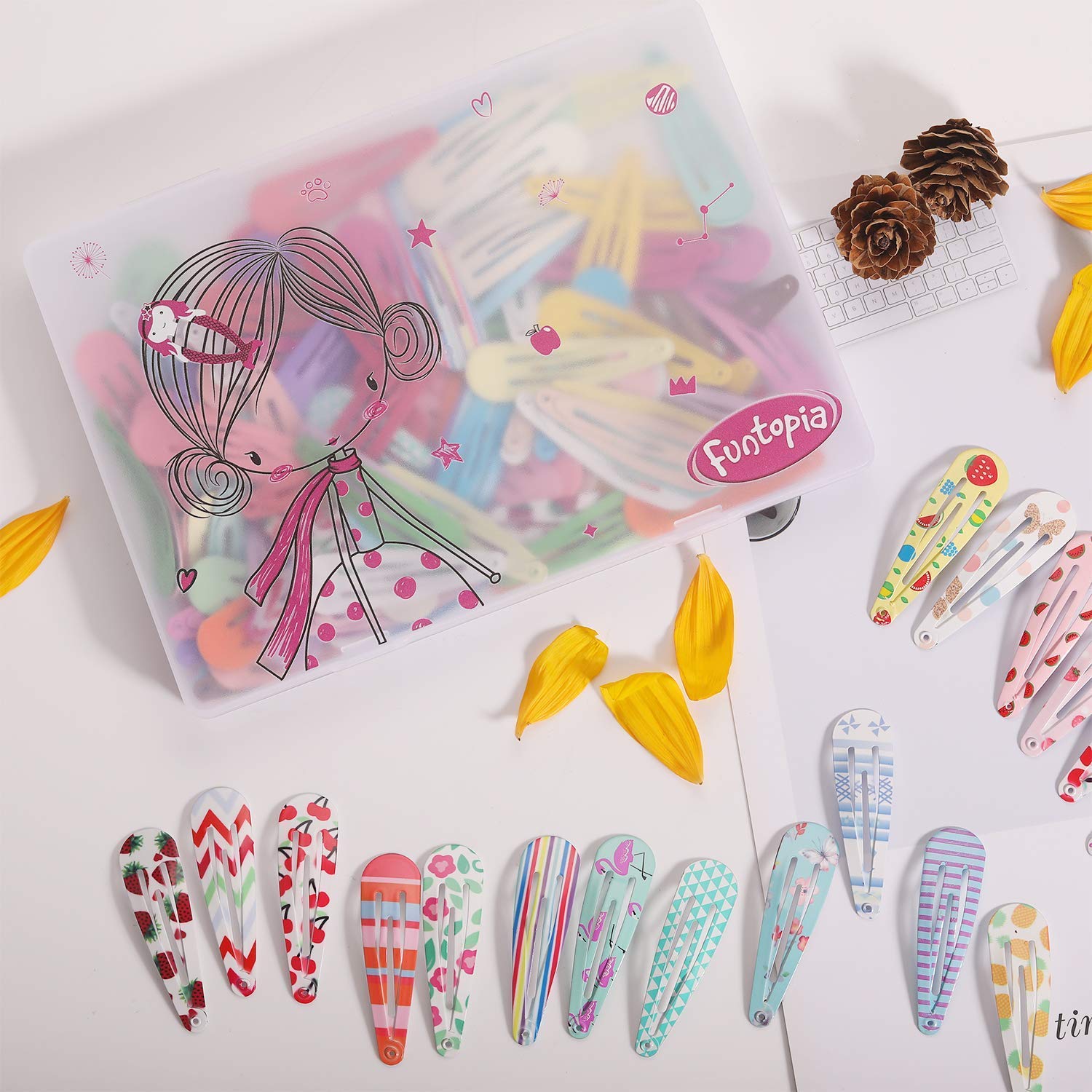 Clips for Hair, Dependingi 2 Inch Metal Barrettes Snap Hair Clips for Girls Kids Teens Women, Cute Candy Color Hair Pins for Birthday Party