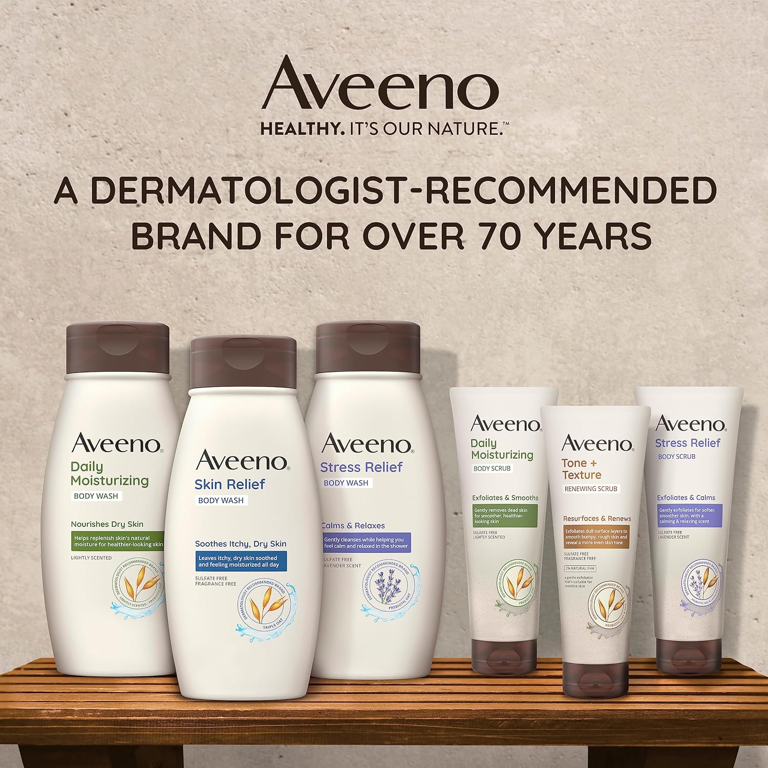 Aveeno Stress Relief Body Wash with Soothing Oat for Sensitive Skin, Lavender Body Wash to help you feel Calm and Relaxed, Sulfate-Free, 33 FL OZ