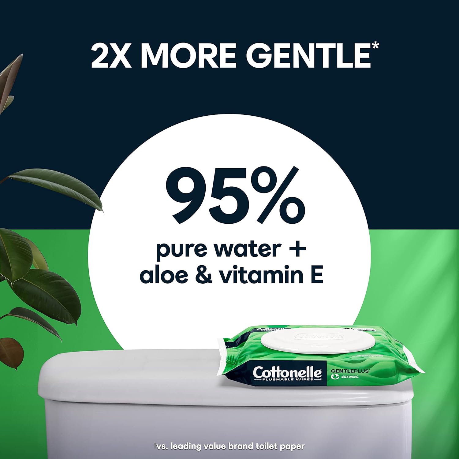 Cottonelle GentlePlus Flushable Wet Wipes with Aloe & Vitamin E, 6 Flip-Top Packs, 42 Wipes Per Pack (252 Total Wipes), Packaging May Vary