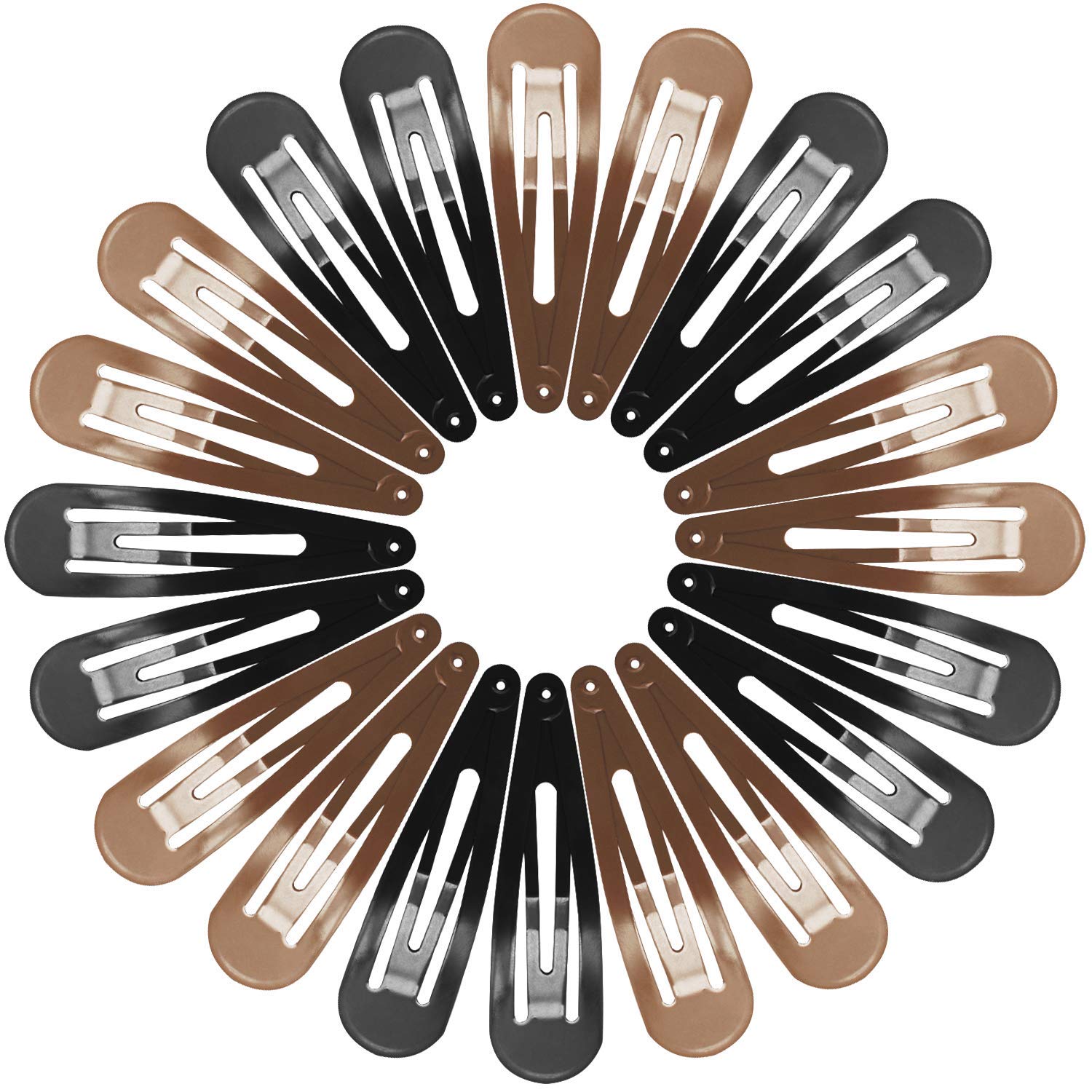 Women Hair Clips, Dependingi 40 Pcs 7cm / 2.8 Inch Long No Slip Metal Hair Clips Large Snap Hair Clips Barrettes Hairpins for Thick Hair (Brown, Black)