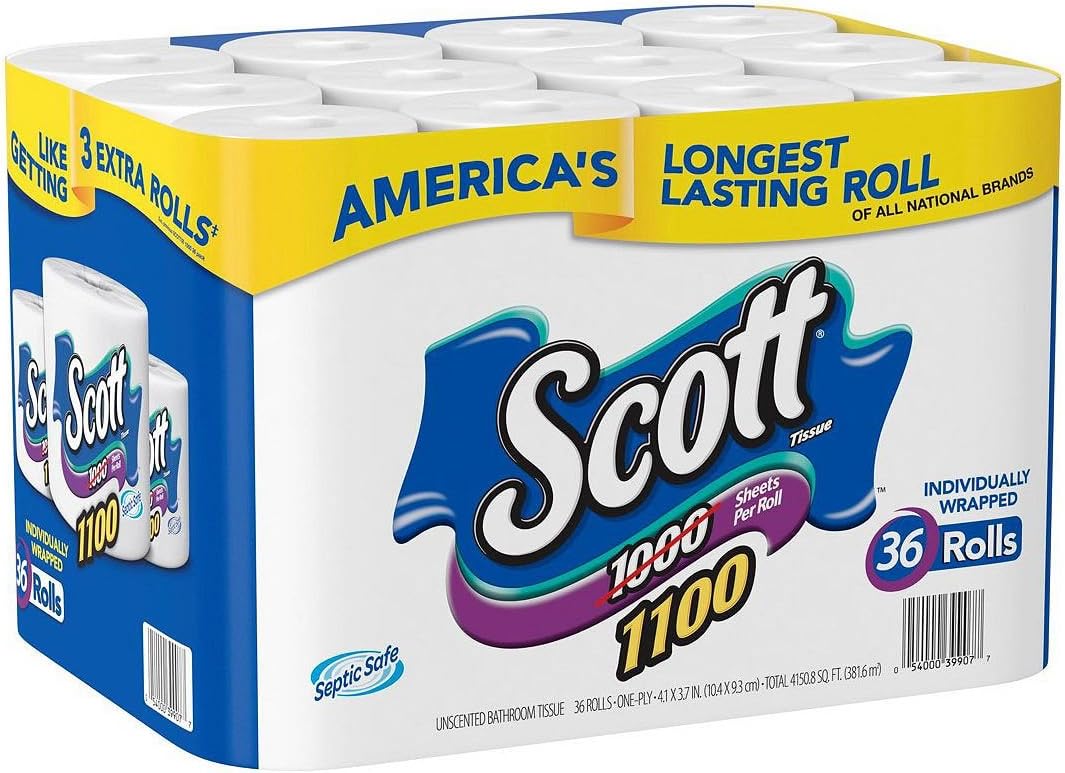 Scott Bath Tissue, 1, 100 Sheetsper Roll, 36 Count