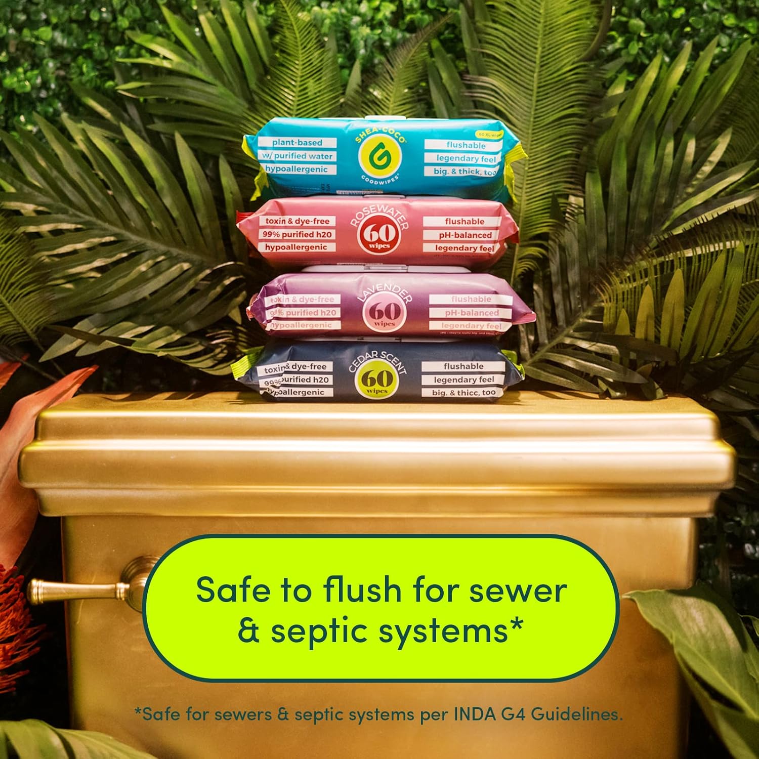 Goodwipes Flushable Butt Wipes Made w/Soothing Botanicals & Aloe – Soft & Gentle Wet Wipe Dispenser for Home Use, Septic & Sewer Safe – Largest Adult Toilet Wipes – Lavender, 360 count (6 packs)