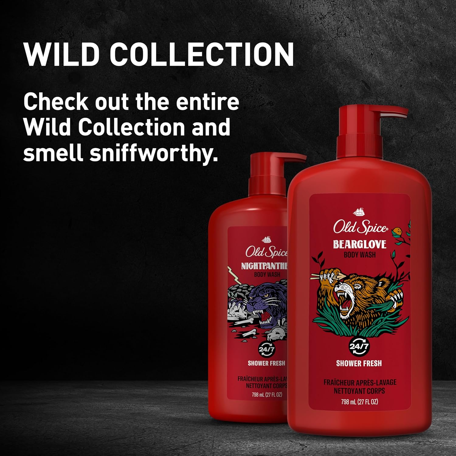 Old Spice Body Wash for Men, 24/7 Shower Fresh with Lasting Scent, Red Collection, Swagger with Cedarwood Scent, 24 fl oz (Pack of 2)