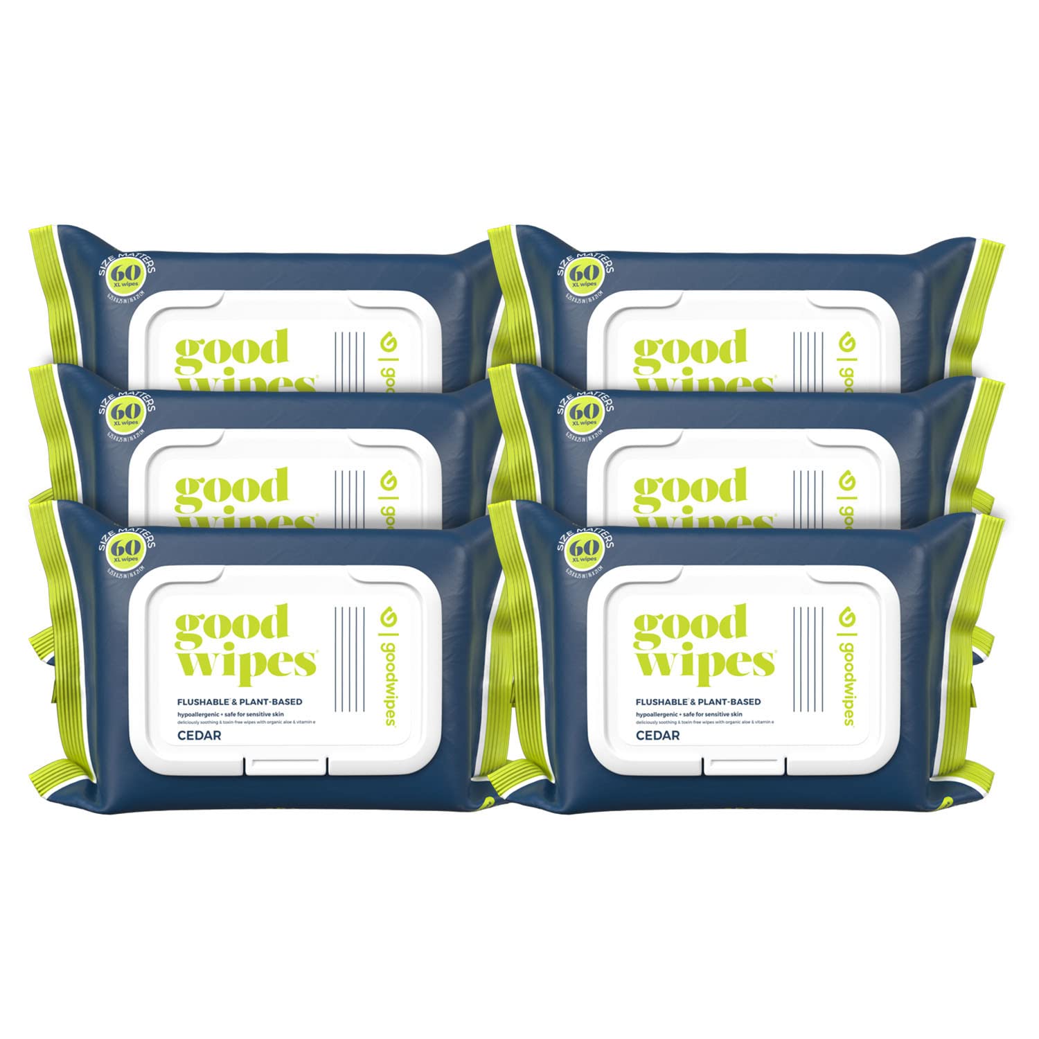 Goodwipes Flushable Butt Wipes Made w/Soothing Botanicals & Aloe – Soft & Gentle Wet Wipe Dispenser for Home Use, Septic & Sewer Safe – Largest Adult Toilet Wipes – Lavender, 360 count (6 packs)