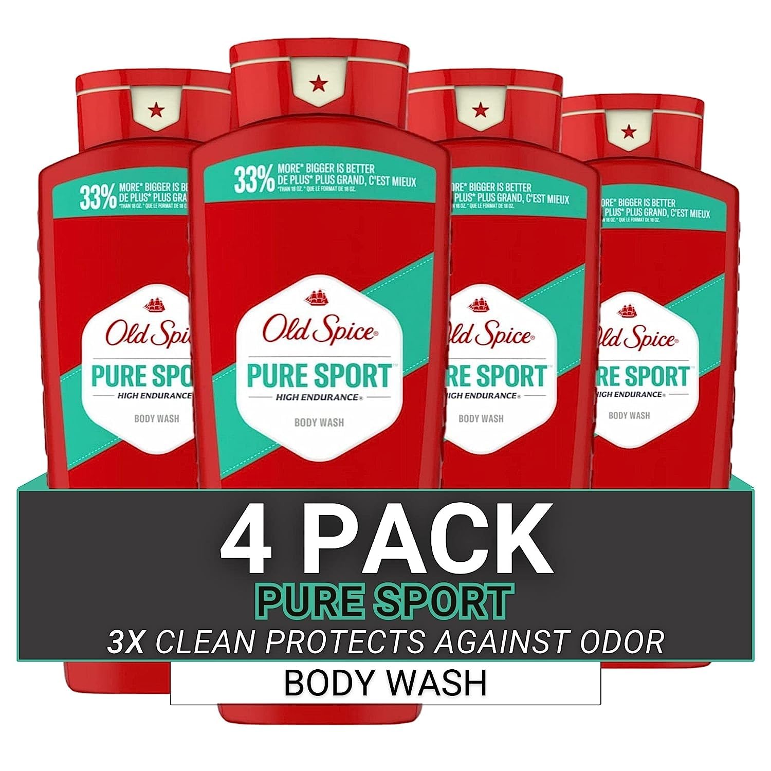 Old Spice Body Wash for Men, 24/7 Shower Fresh with Lasting Scent, Red Collection, Swagger with Cedarwood Scent, 24 fl oz (Pack of 2)