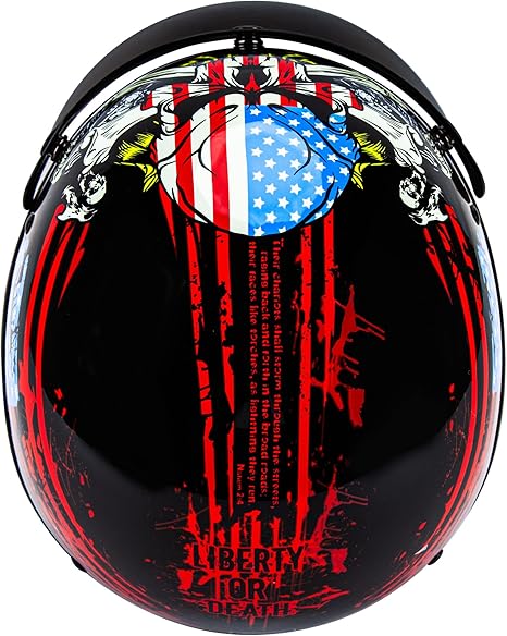 Cartman Cruiser Scooter Motorcycle Half Face Helmet, American Flag Skull USA Graphics, DOT Approved for Bike Scooter ATV UTV Chopper X-Large