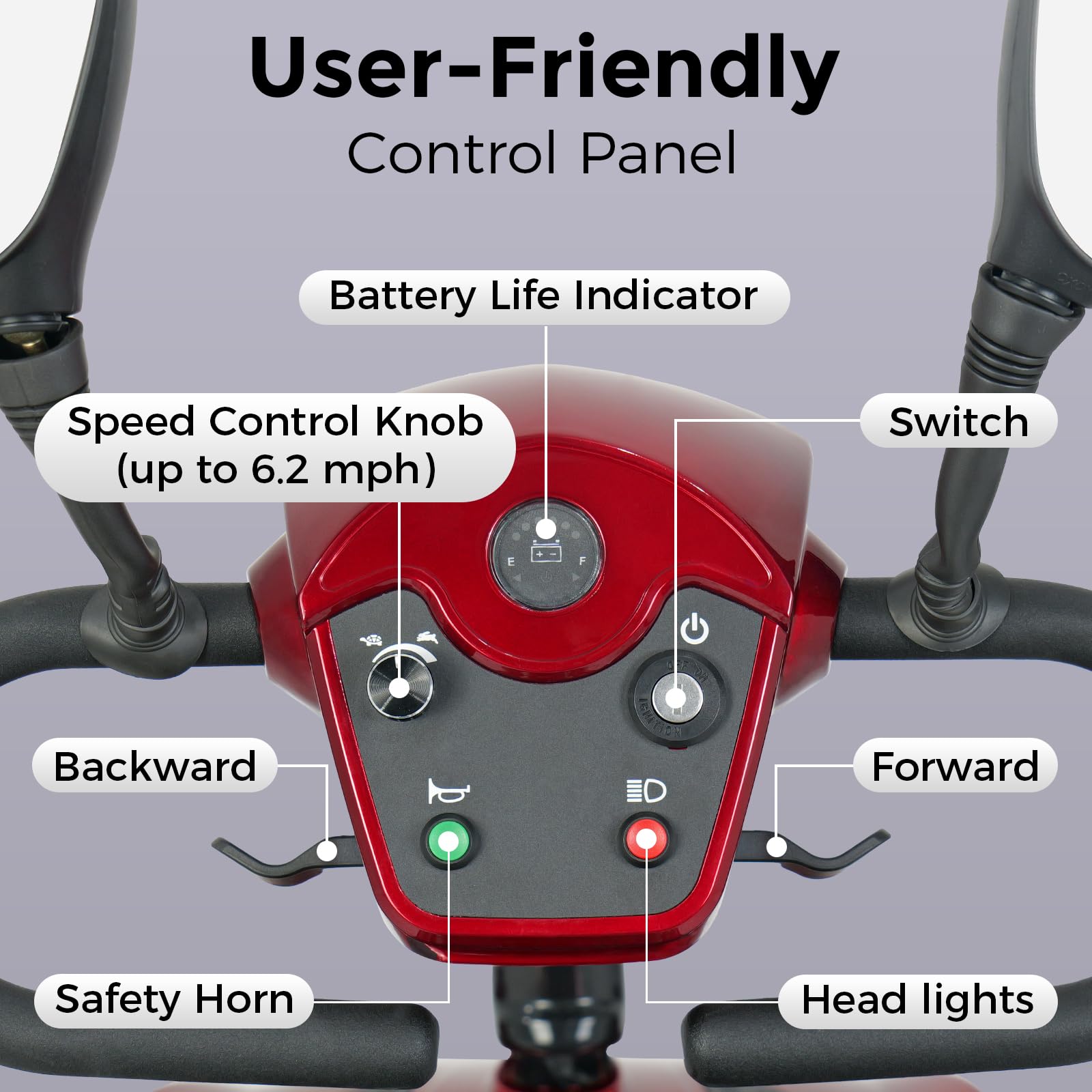 30 Miles Long Range 4 Wheel Electric Mobility Scooter with 350W Motor, Foldable Mobility Scooter for Adults/Seniors - 300 lb Capacity, 720Wh Lithium Battery, Dual Baskets