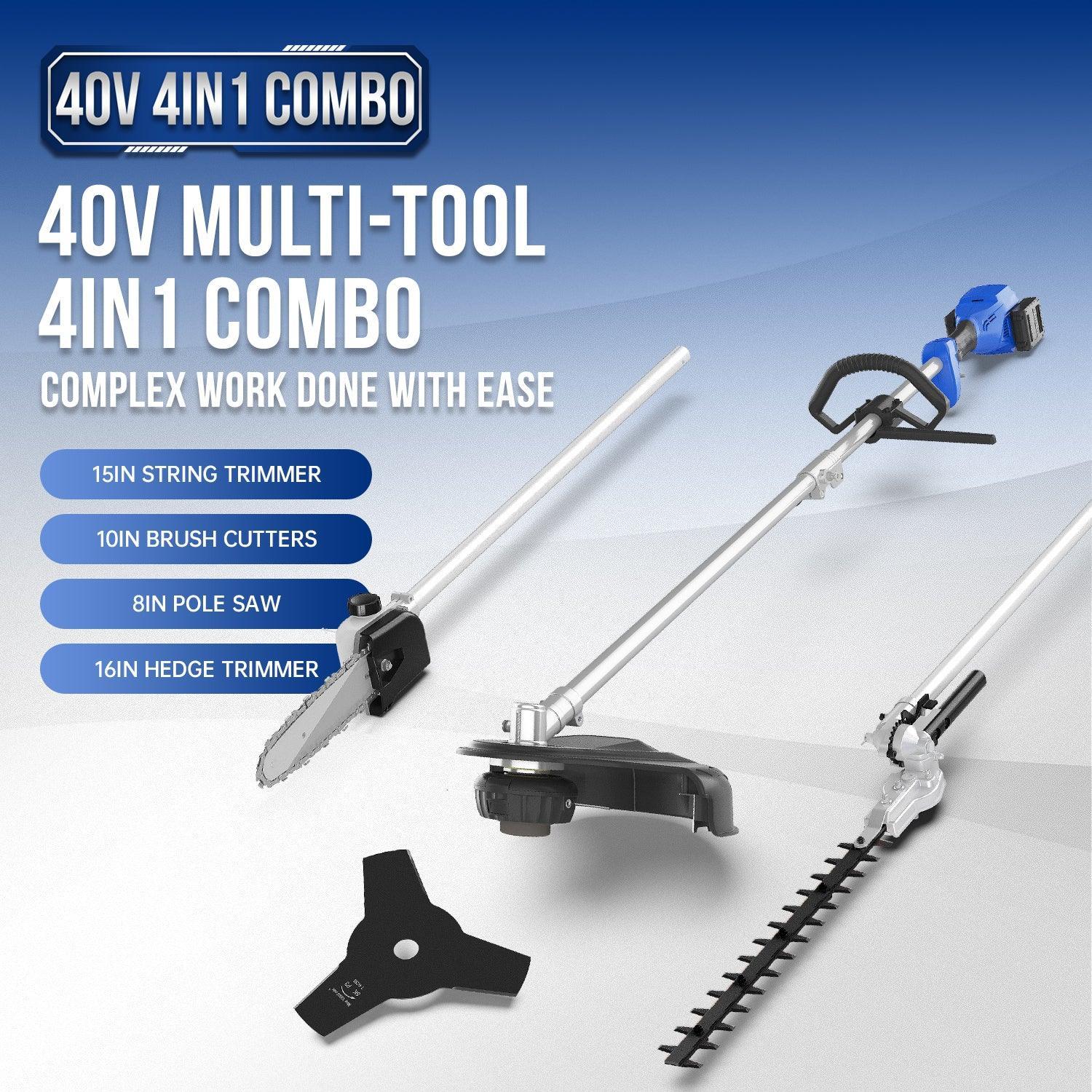 40V Electric Weed Wacker String Trimmer & 40V 18 in Cordless Brushless Lawn Mower Combo Kit