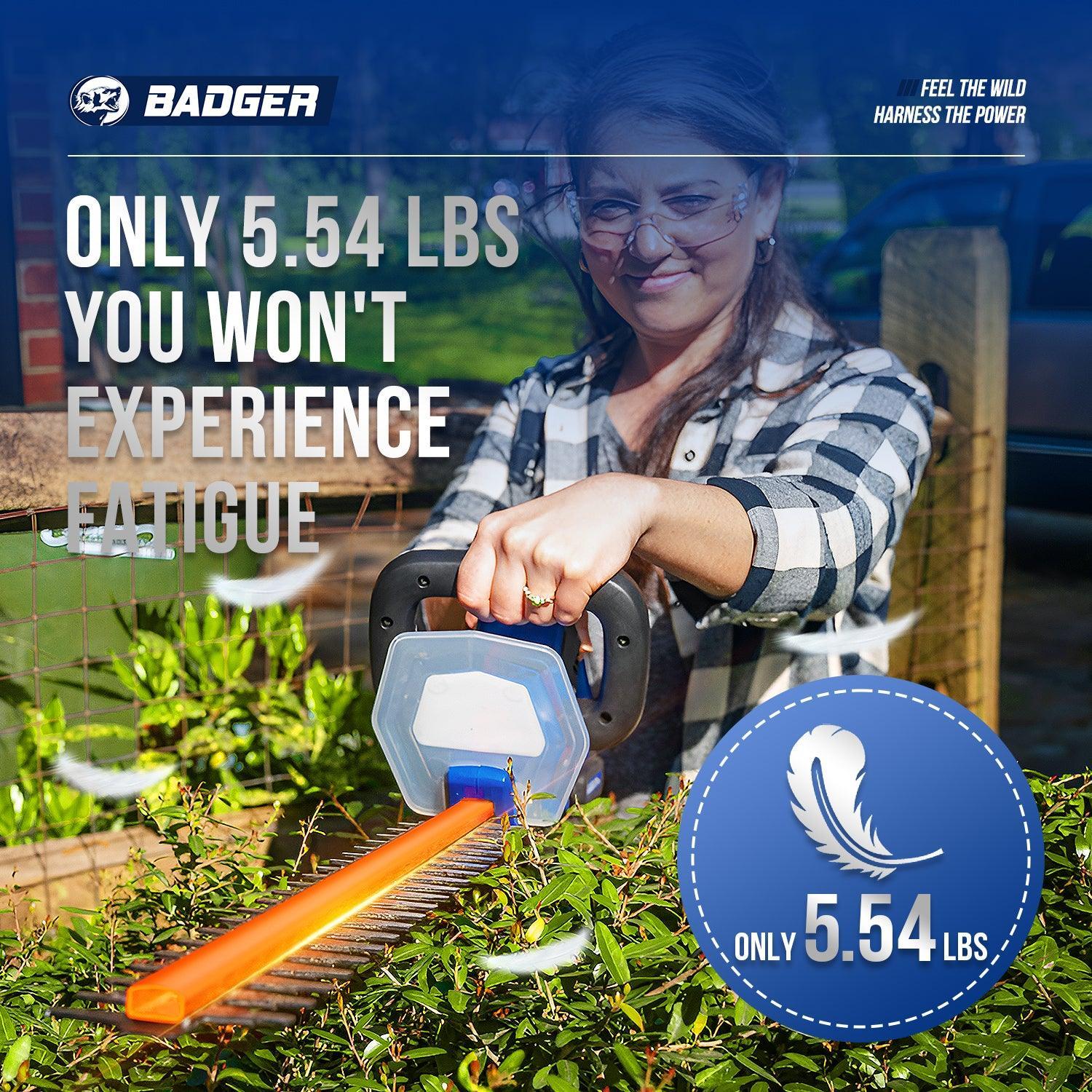 Wild Badger Power Cordless 20 Volt 22-inch Hedge Trimmer, TOOL ONLY