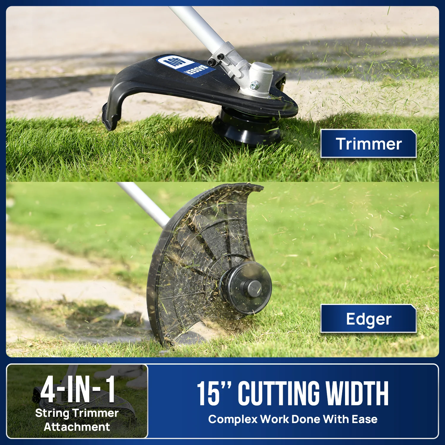 Wild Badger New 40V Electric Brushless Weed Wacker String Trimmer 4-in-1 Multi Yard Care Tools