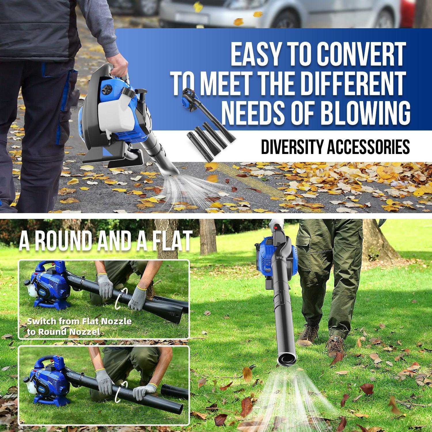 26cc Weed Wacker Gas Powered 4-in-1 String Trimmer & 26cc Leaf Blower l Strong Air Flow for Leaf Sand Gravel Snow Leaf Blower Combo Kit