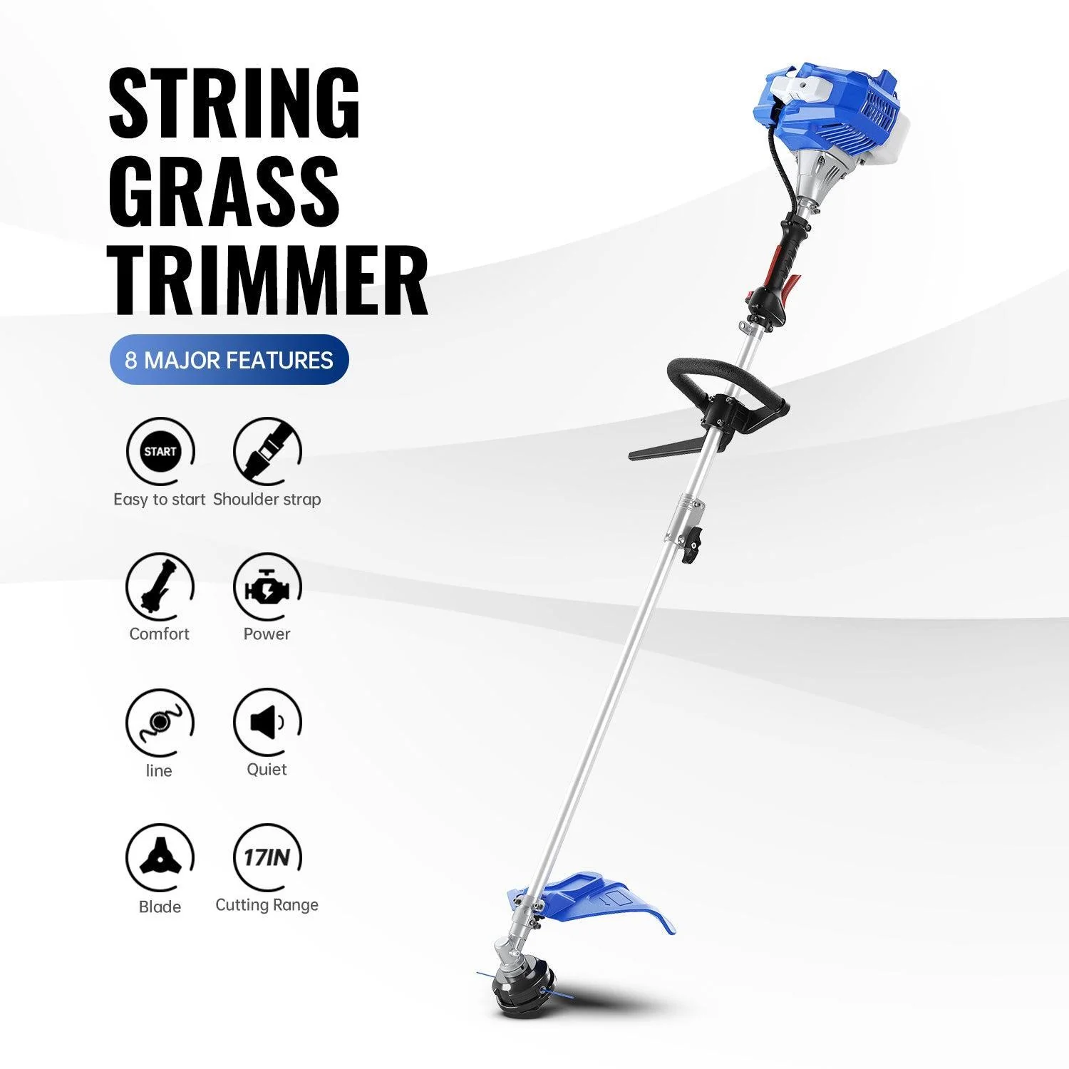 Wild Badger 26cc 17 in Weed Wacker l String Trimmer 3-in-1 Multi Lawn Care Tools