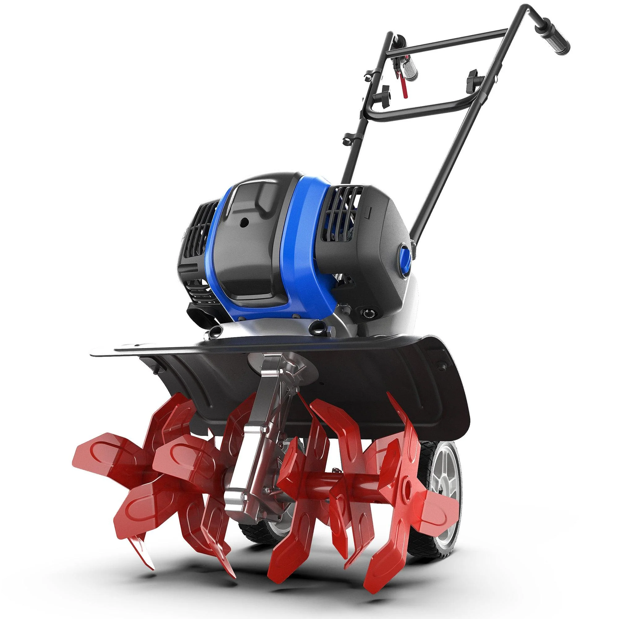 53cc 2-Cycle Post Hole Digger Gas Powered  & 53cc Garden Tiller Mini Cultivator Powerful Liftable Booster Rod Tilling Tool Combo Kit