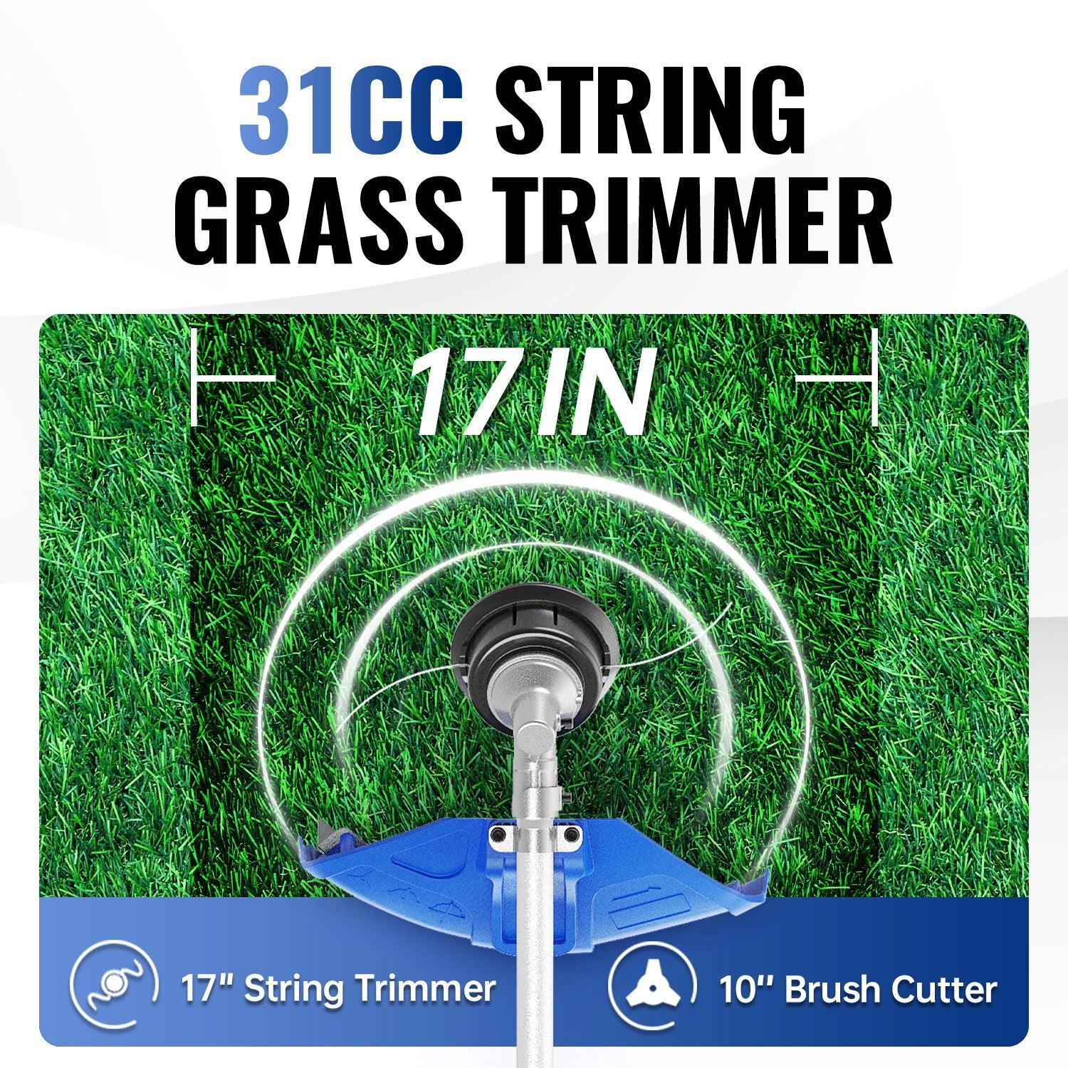 Wild Badger 31cc 4-Cycle Gas Weed Wacker l String Trimmer 2-in-1 Yard Care System