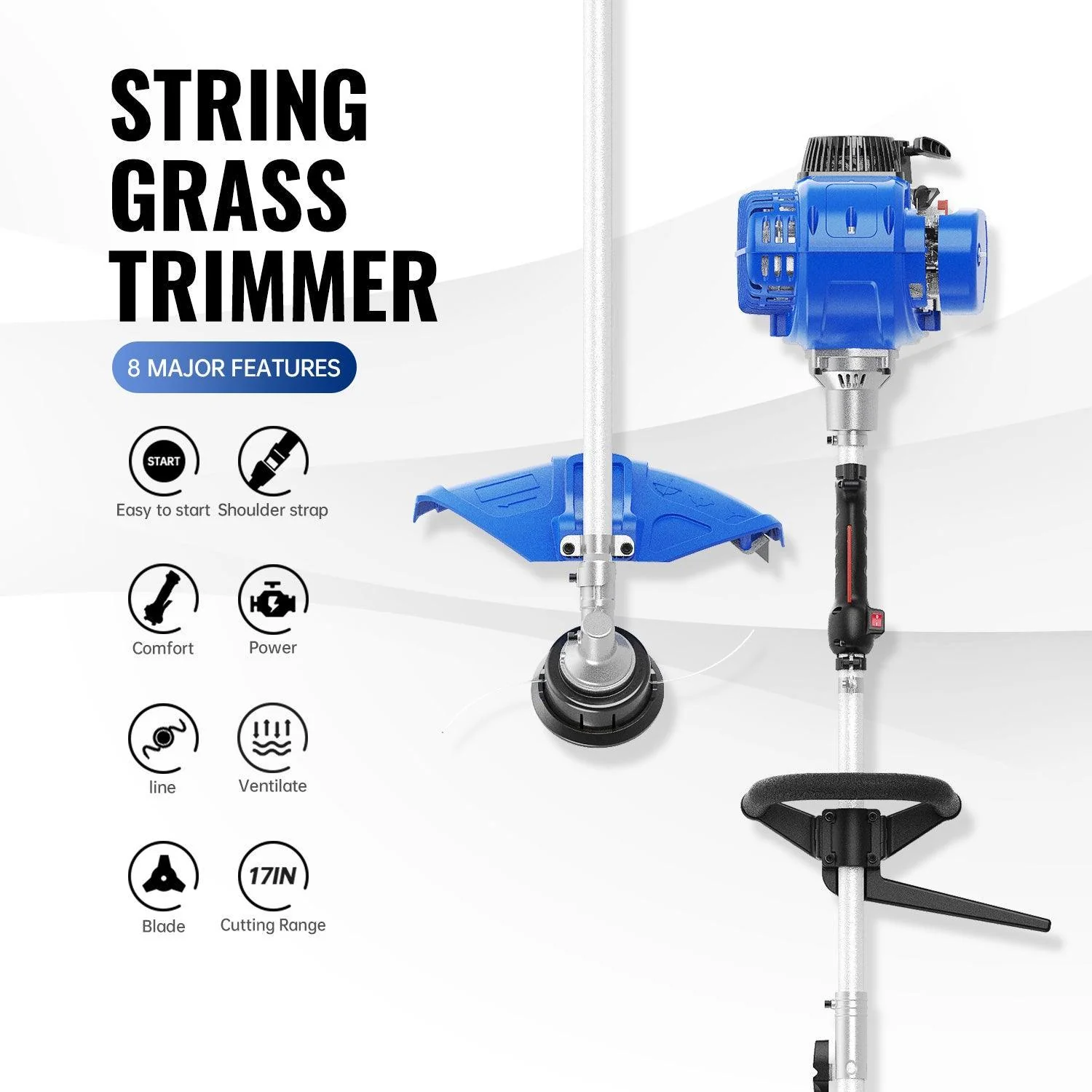 31cc 4-Cycle Gas Weed Wacker l String Trimmer 2-in-1 Yard Care System & 31cc Sidewalk Edger Lawn Tool Gas Powered & Portable Backpack 43cc Lightable Gas Powered Combo Kit