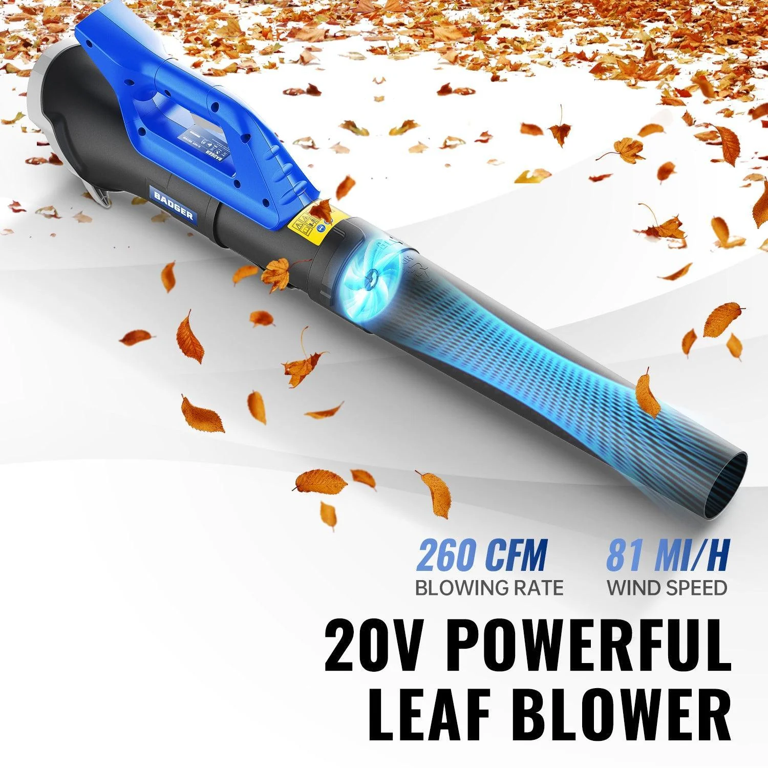 Wild Badger 20V Fast-Charging Electric Weed Wacker & Leaf Blower 7500RPM Motor