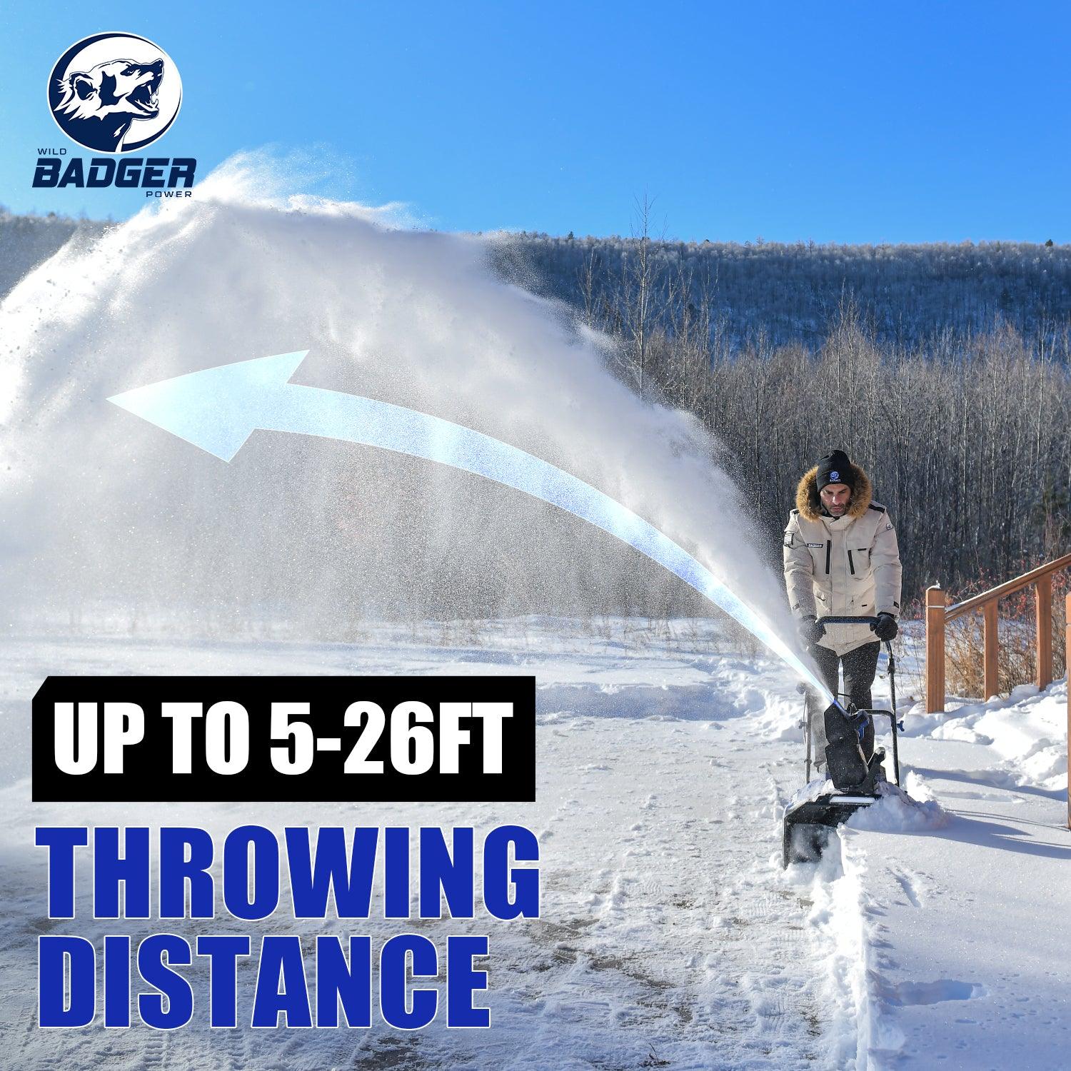 Wild Badger 40V 20 in Cordless Electric Snow Blower With 1 pcs 4.0Ah Battery & Brushless Motor