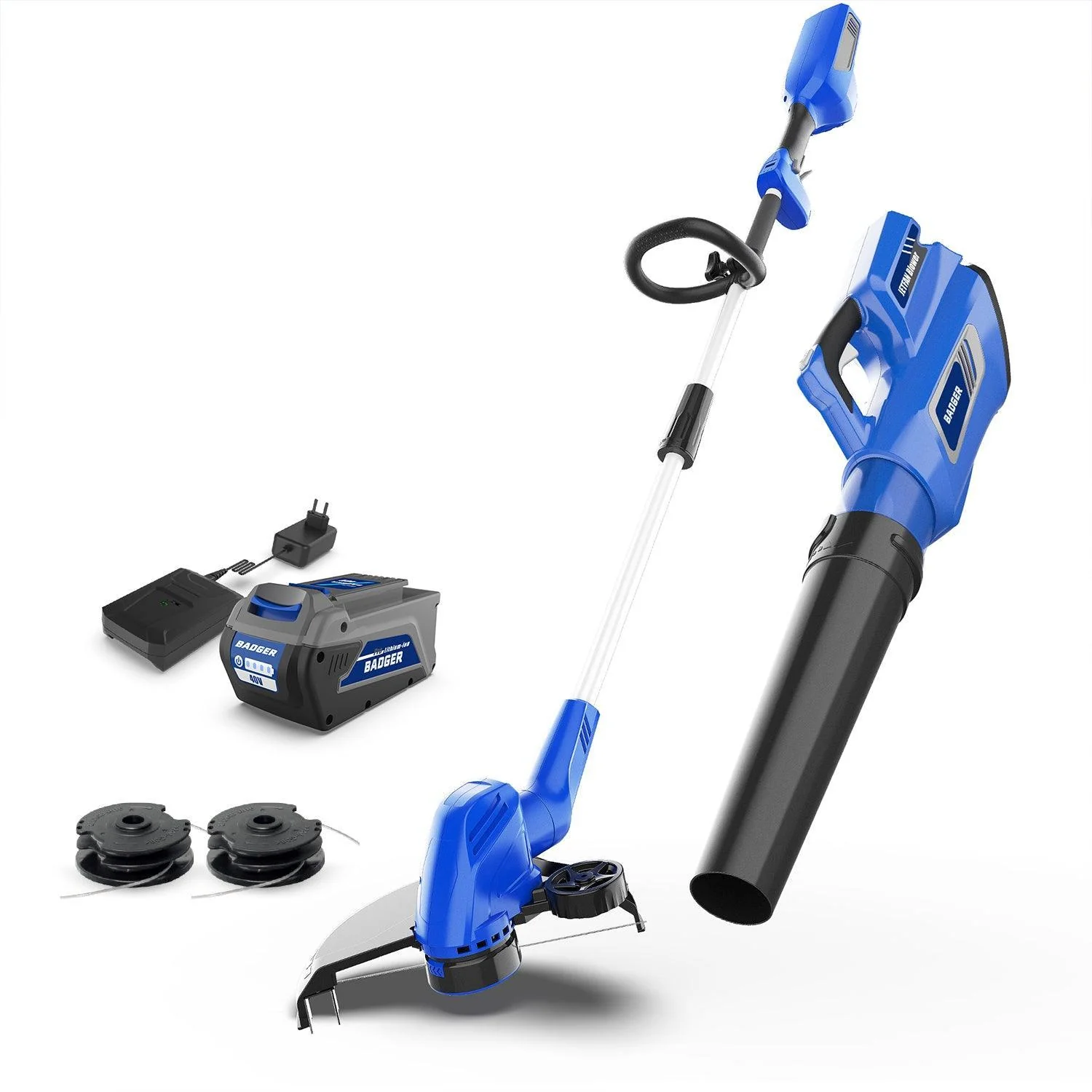 40V Electric Weed Eater & Leaf Blower & 40V 18 in Cordless Brushless Lawn Mower Combo Kit