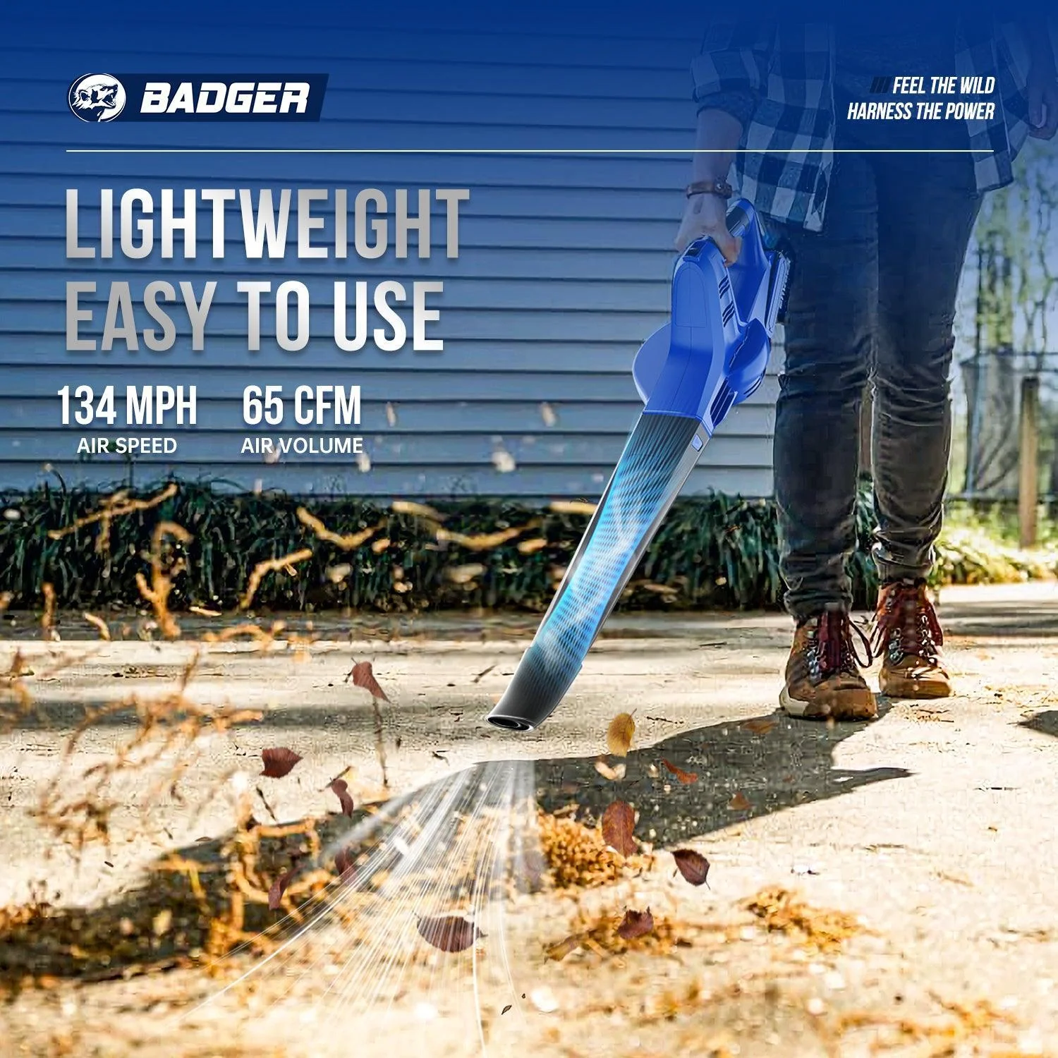 Wild Badger 20V Adjustable  Electric String Trimmer & Leaf Blower Wheeled Edger Design