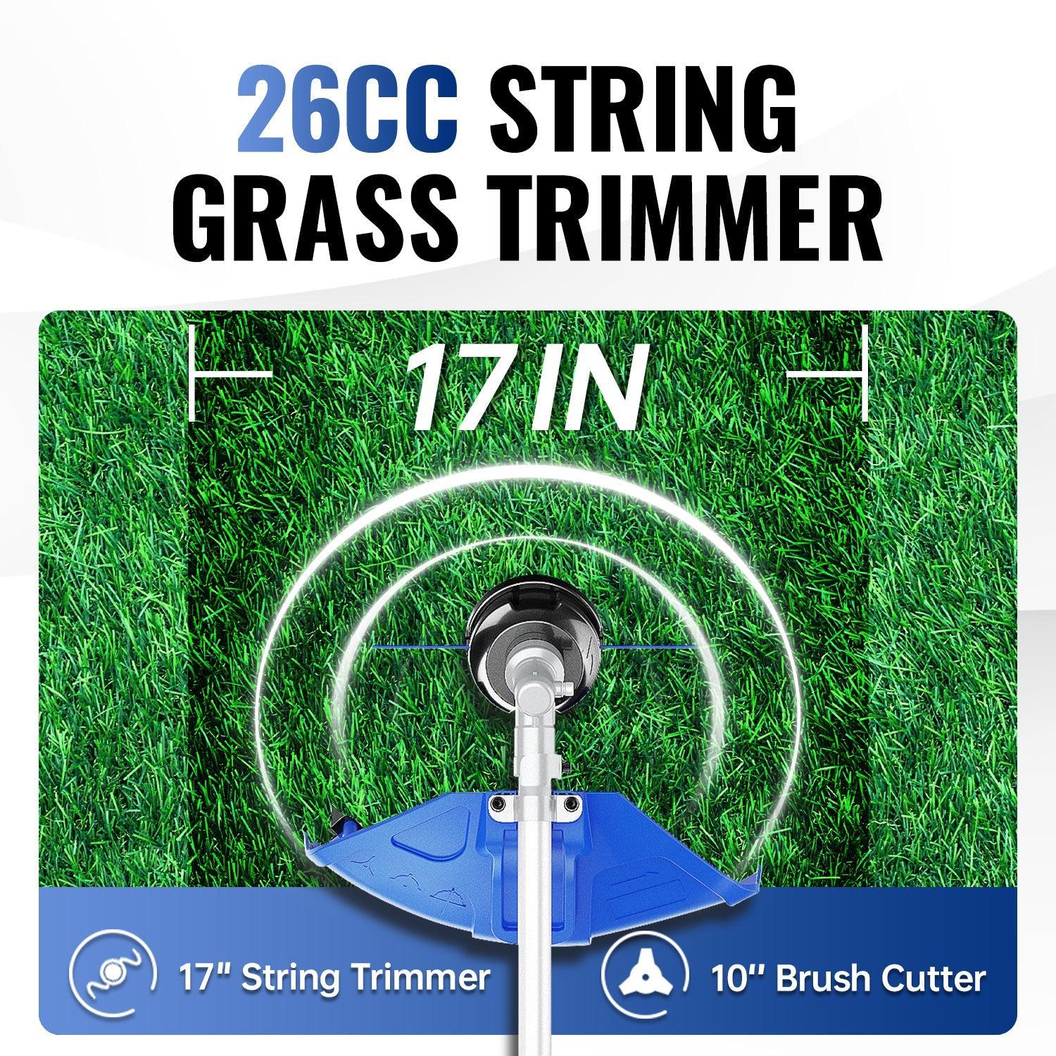 Wild Badger 26cc 17 in Weed Wacker l String Trimmer 3-in-1 Multi Lawn Care Tools
