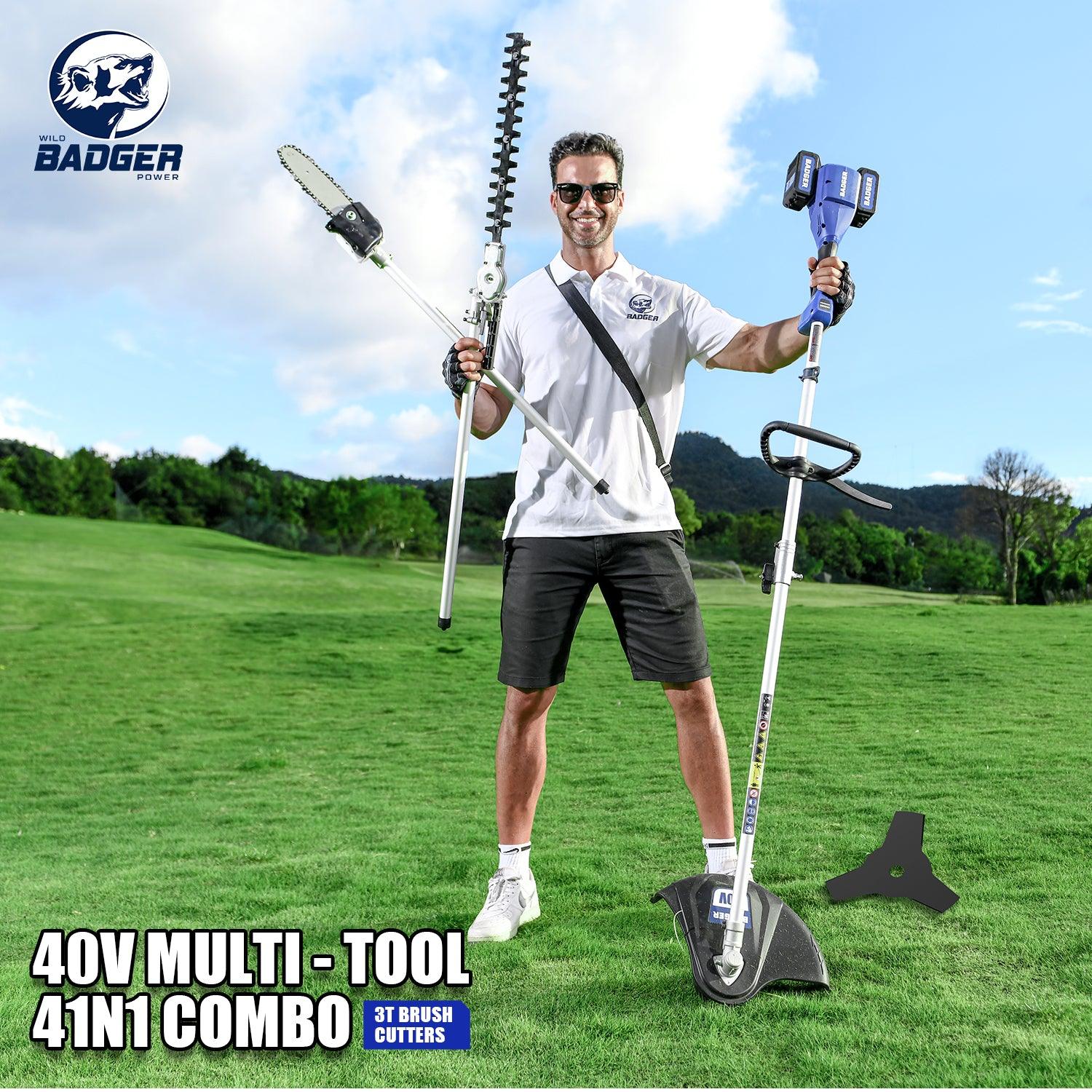 40V Electric Weed Wacker String Trimmer & 40V 16 In Cordless Brushless Electric Lawn Mower Combo Kit