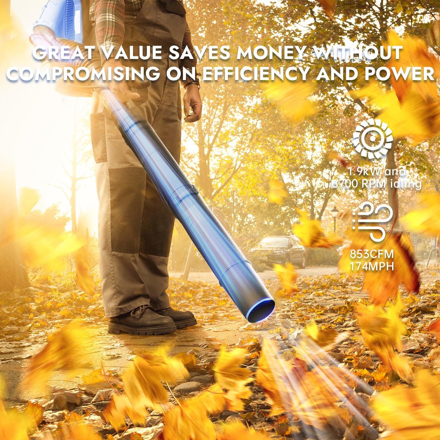52cc Higher Fuel Efficiency Weed Wacker Gas Powered 3-in-1 String Trimmer & 53cc Leaf Blower Backpack Gas Powered Combo Kit