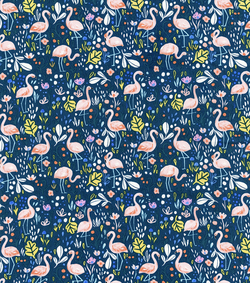 Hi Fashion Summer Lovin Flamingo Fling Premium Cotton Fabric