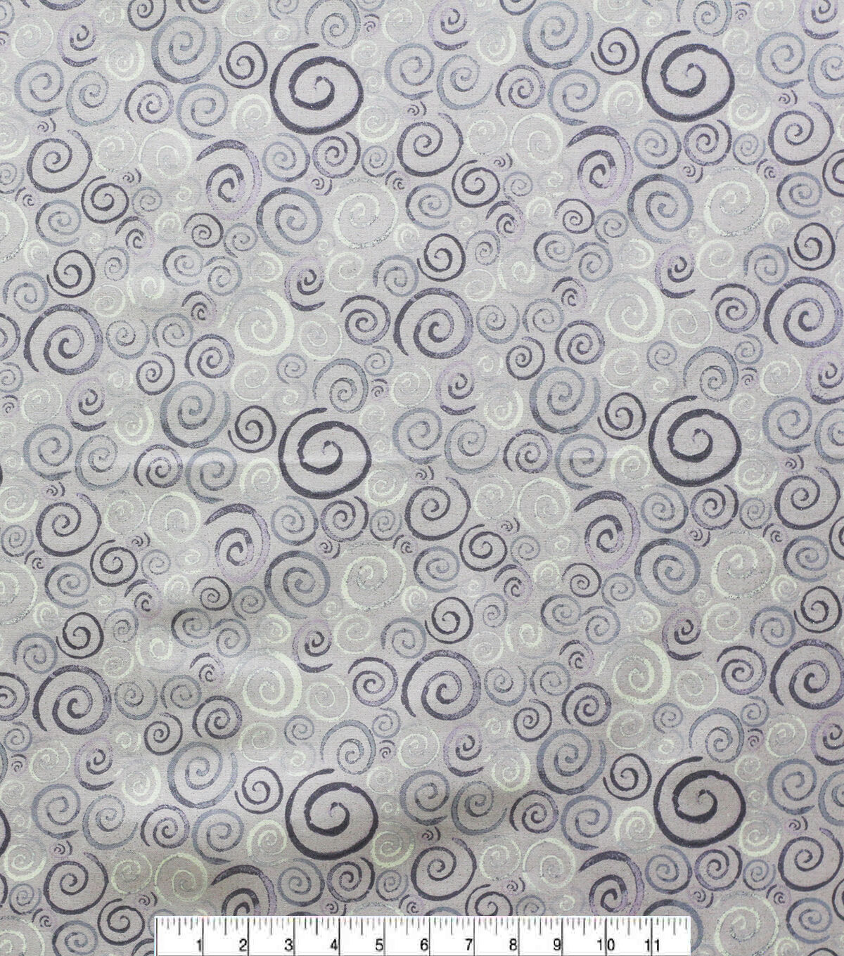 Purple Swirls Quilt Glitter Cotton Fabric by Keepsake Calico