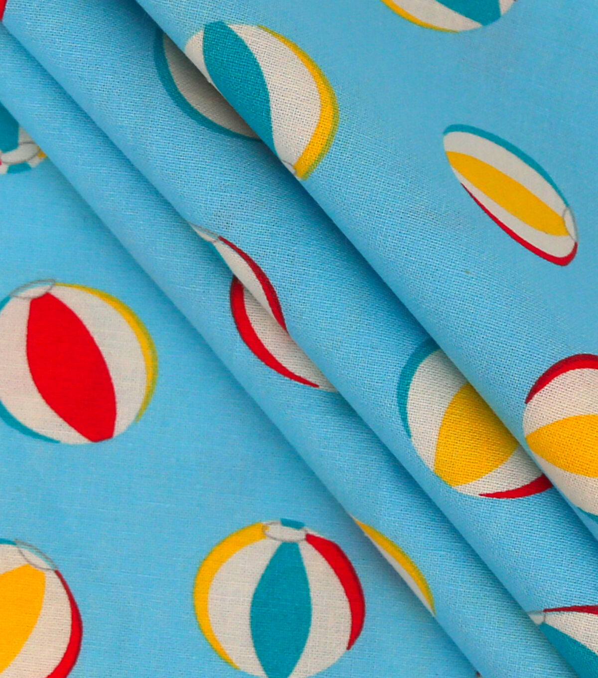 Blue Beach Balls Novelty Cotton Fabric by POP!