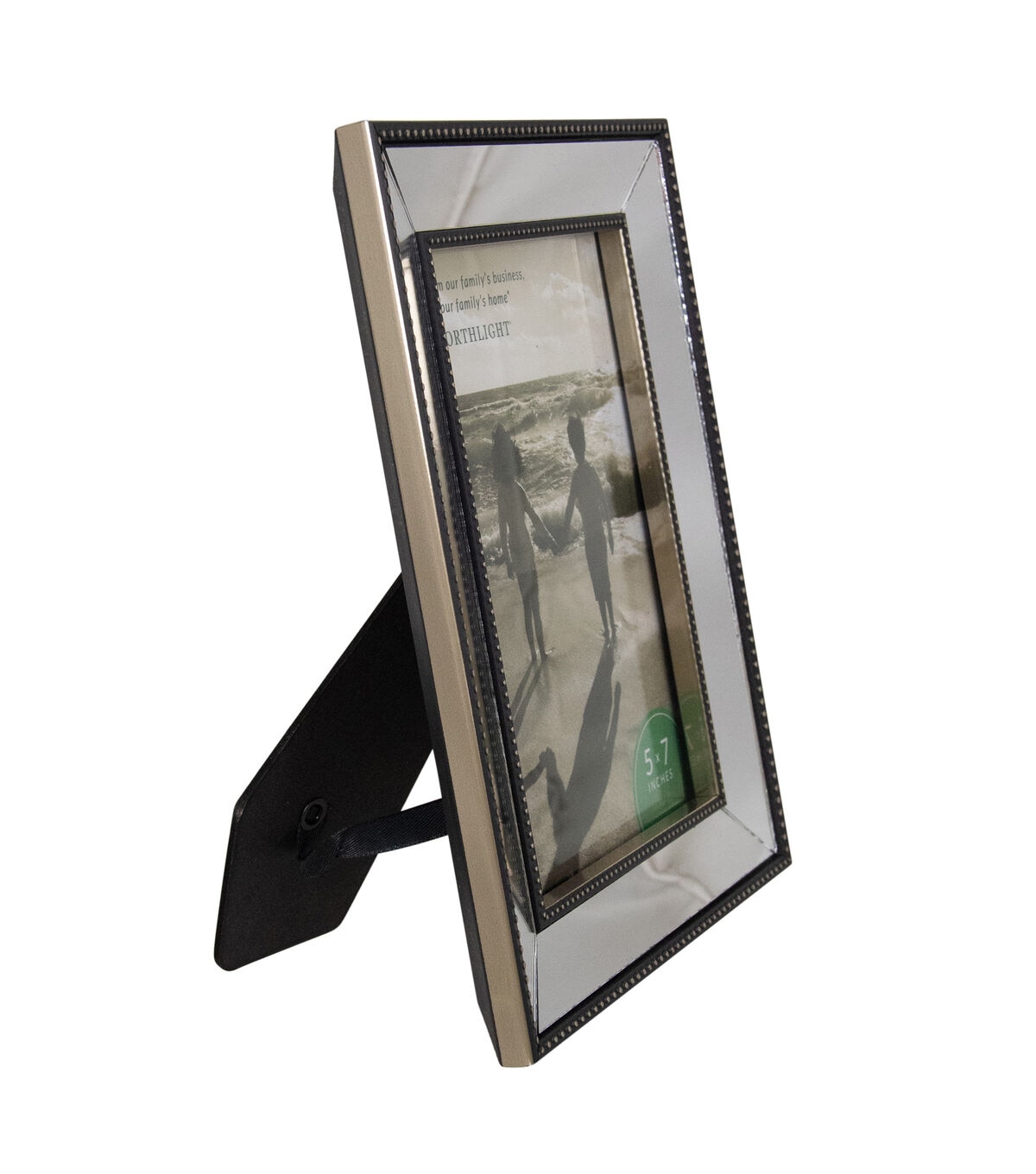 Northlight 5 x 7 Black & Silver Glass Mirror Picture Frame