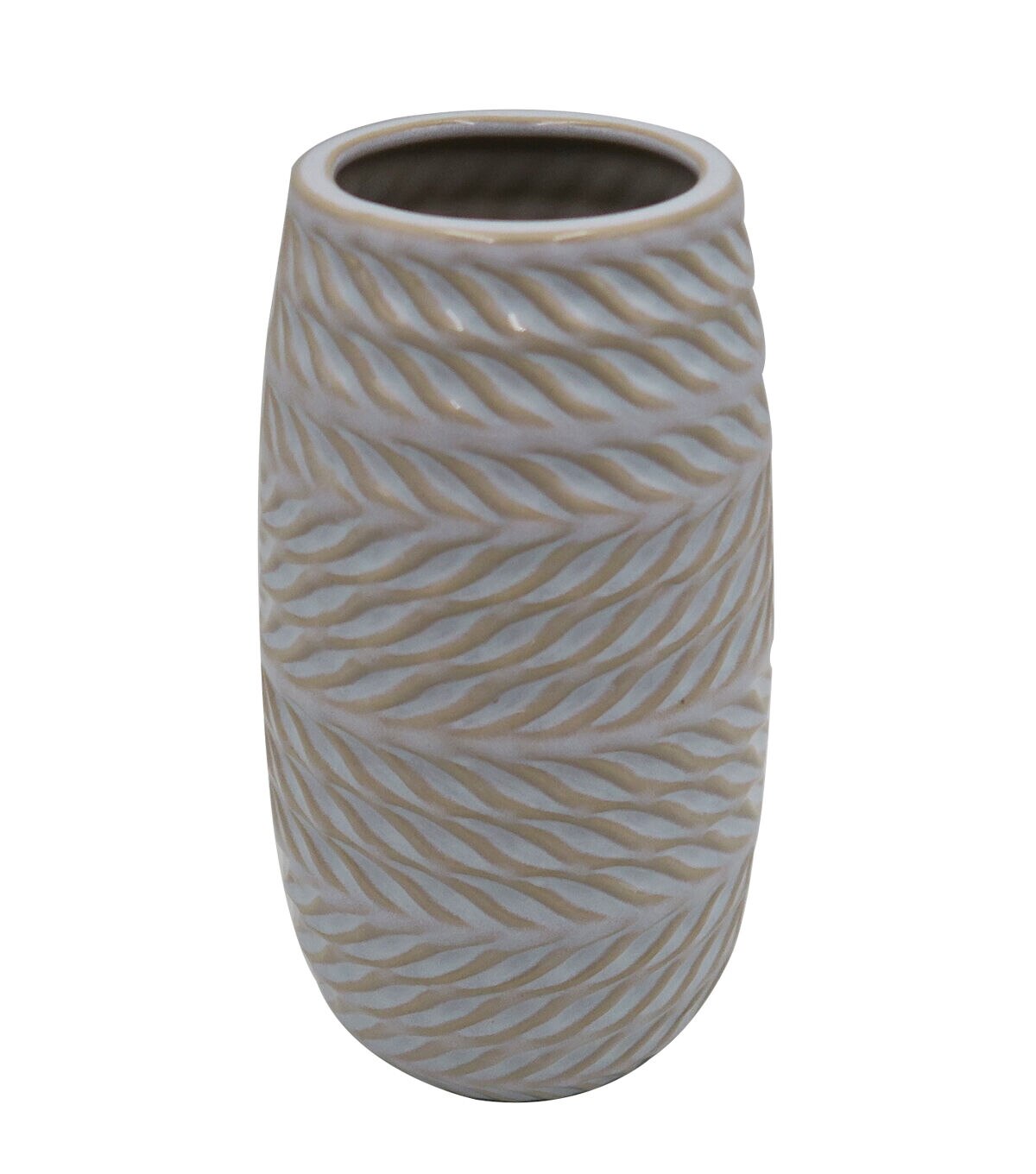 7 White Braided Ceramic Vase by Bloom Room