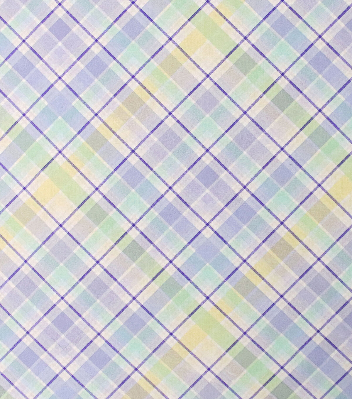 Purple Easter Plaid Easter Cotton Fabric