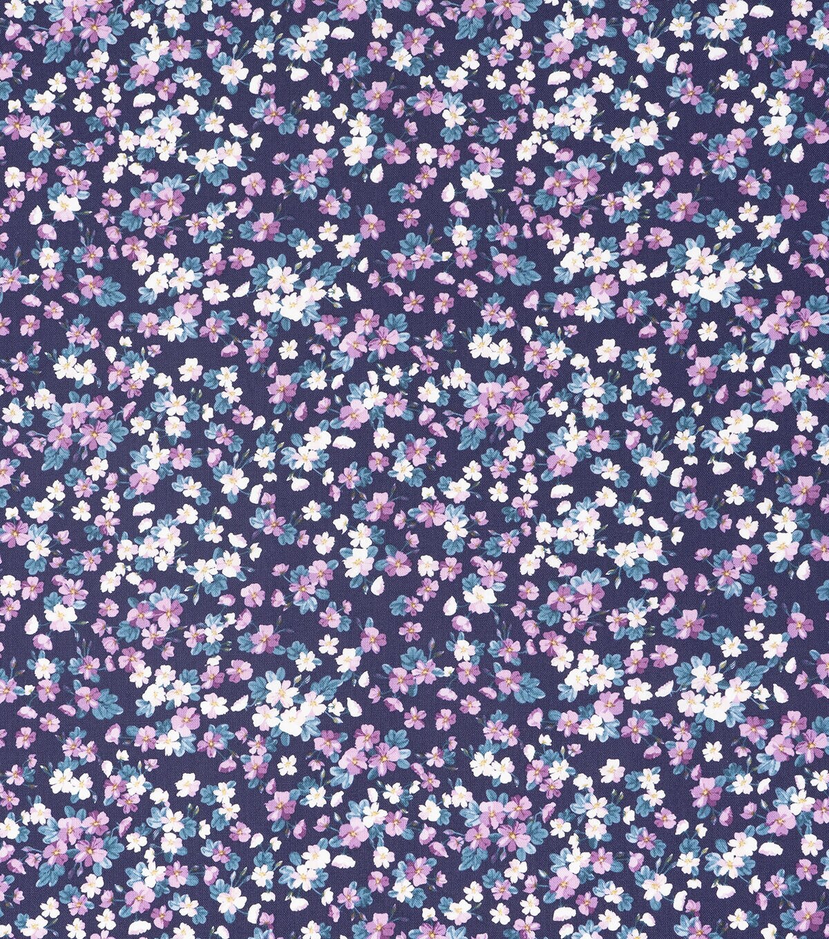 SINGER 18 x 21 Floral on Purple Cotton Fabric Quarter 1pc