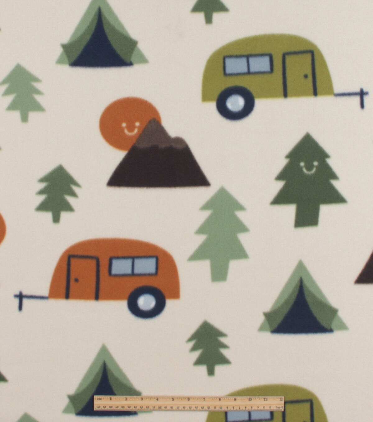 Wilderness Camping Blizzard Prints Fleece Fabric