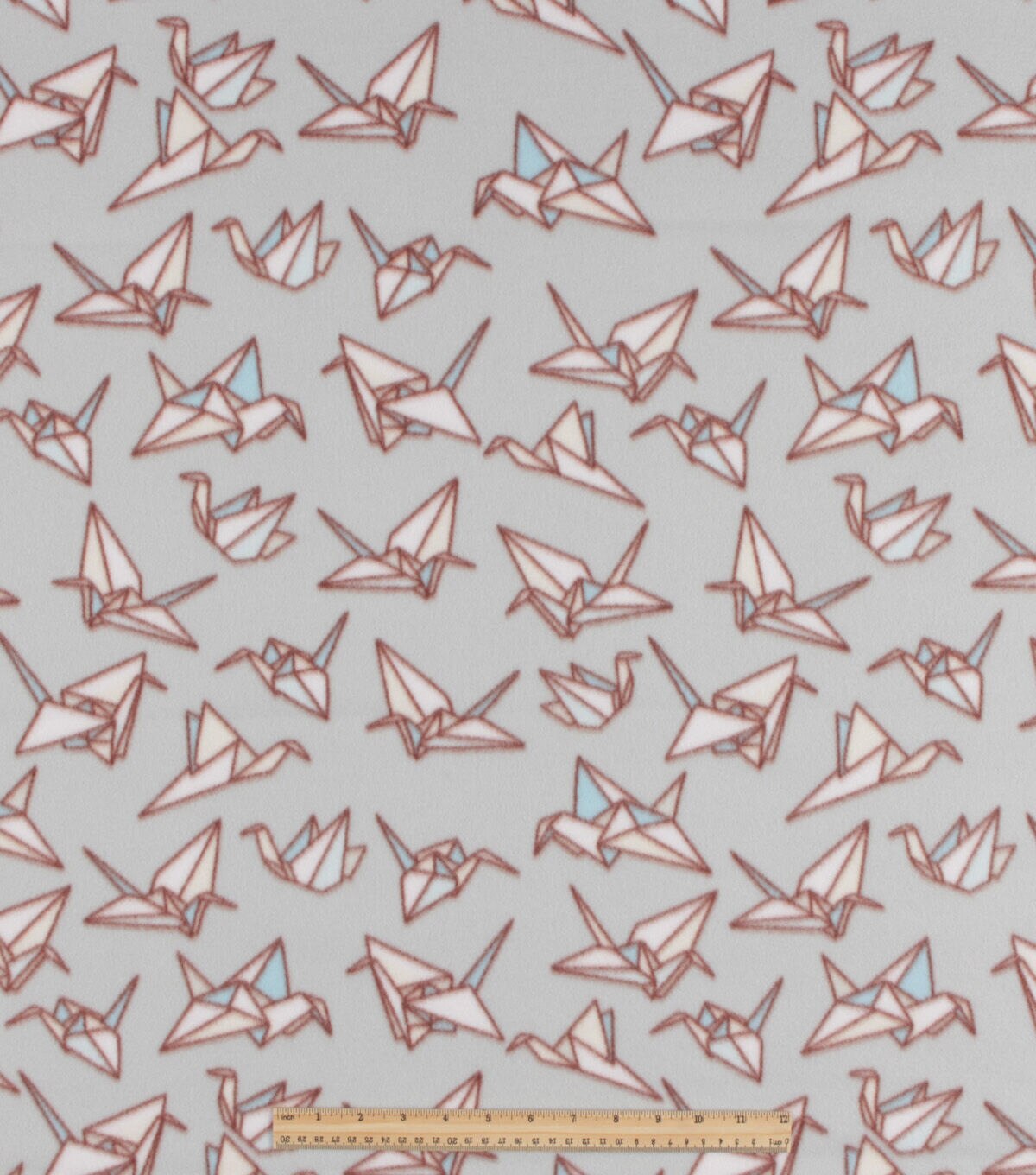 Origami Cranes Blizzard Prints Fleece Fabric