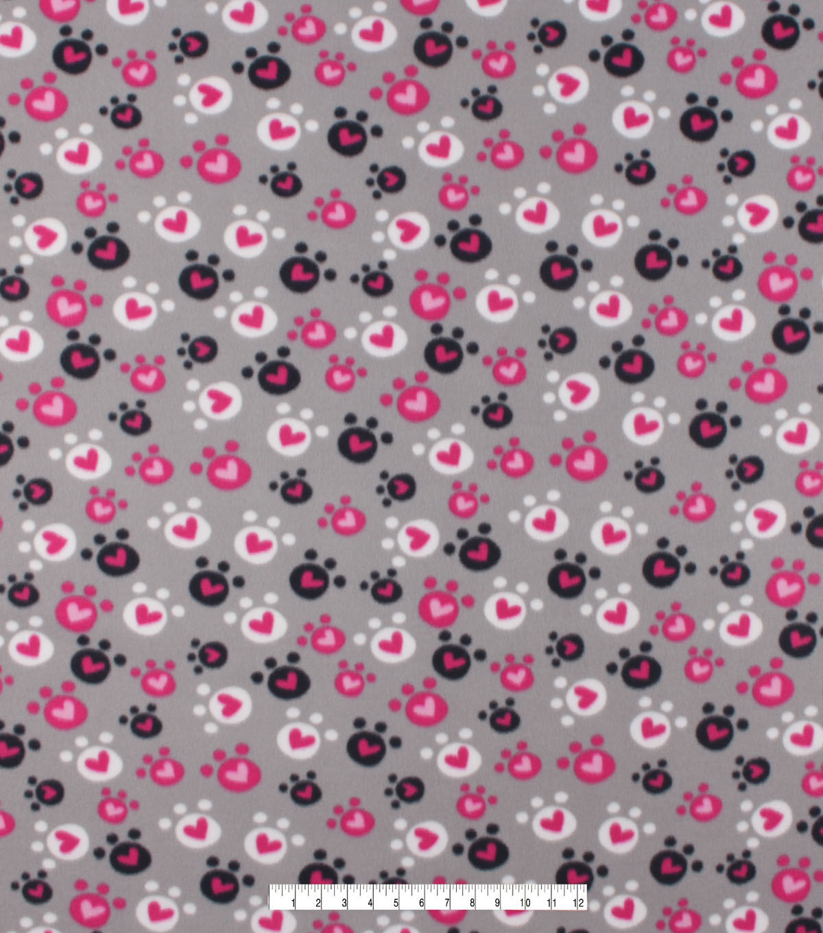 Paws & Hearts Blizzard Fleece Fabric